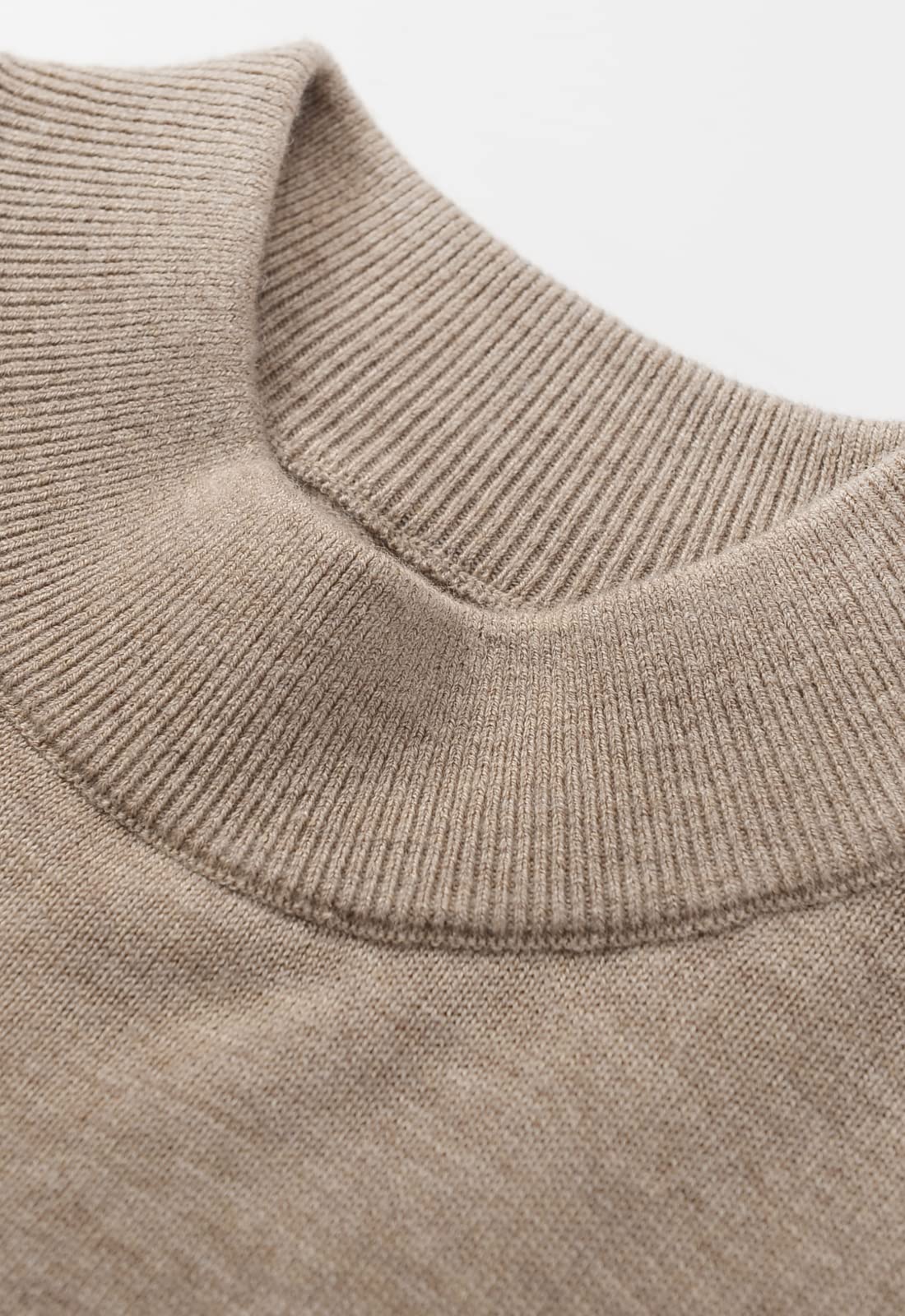 ZHILI Mock Neck Pullover Winter Herren Warm Merino Reine Wolle Gestrickt