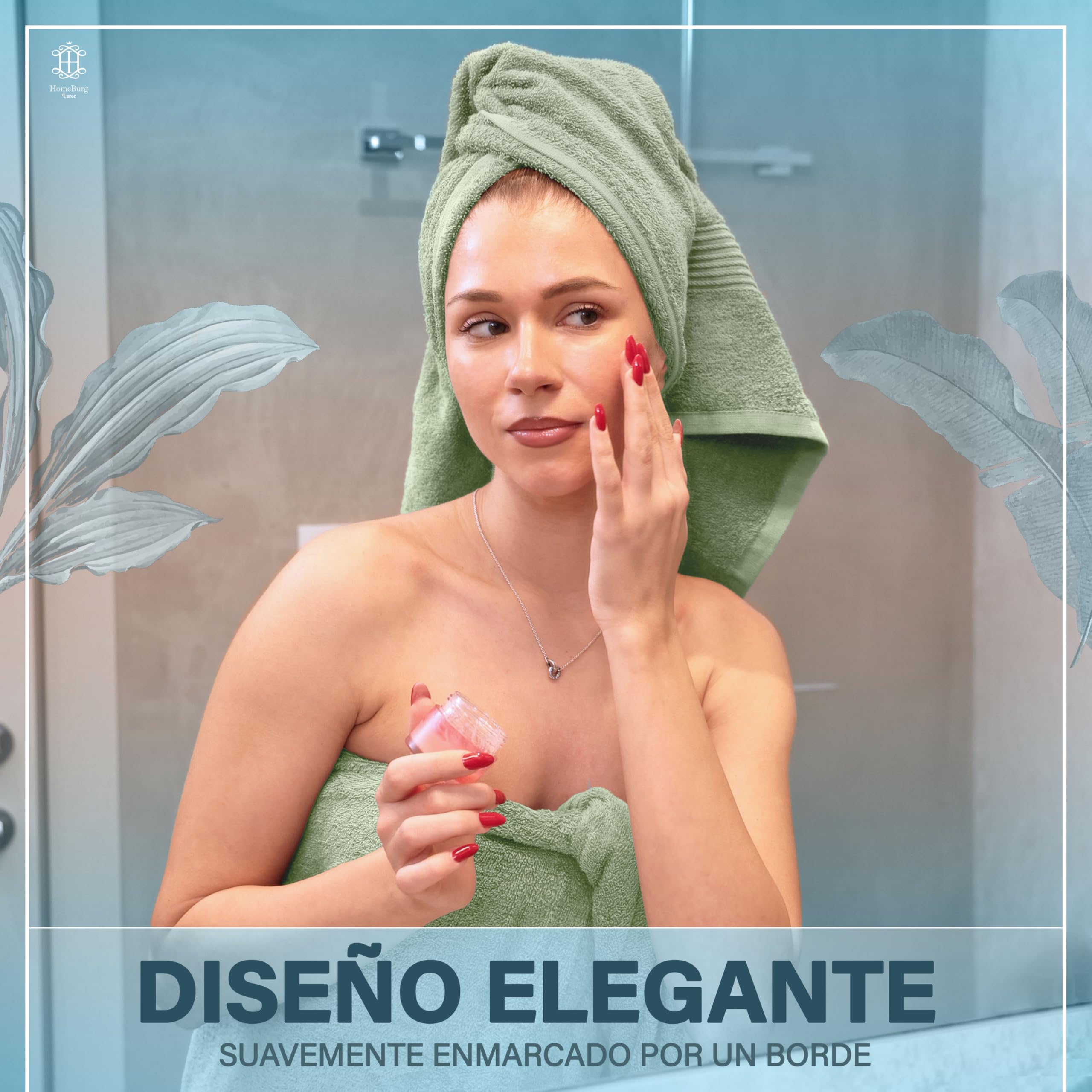 Luxe Set de 2 Toallas de Baño - Grandes, Suaves & Absorbentes, Duraderas, Suaves para la Piel, Lavables a Máquina, 65×137 cm, Verde Salvia