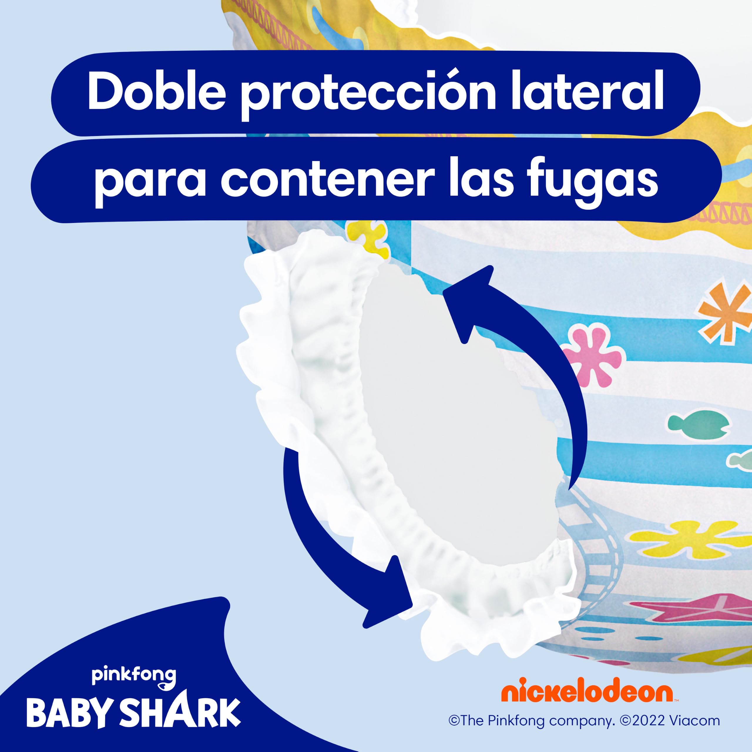 DODOT Splashers Baby Shark Talla 5-6, 80 Pañales Bebé Bañadores Desechables, 14kg+, Protección Anti-fugas En El Agua