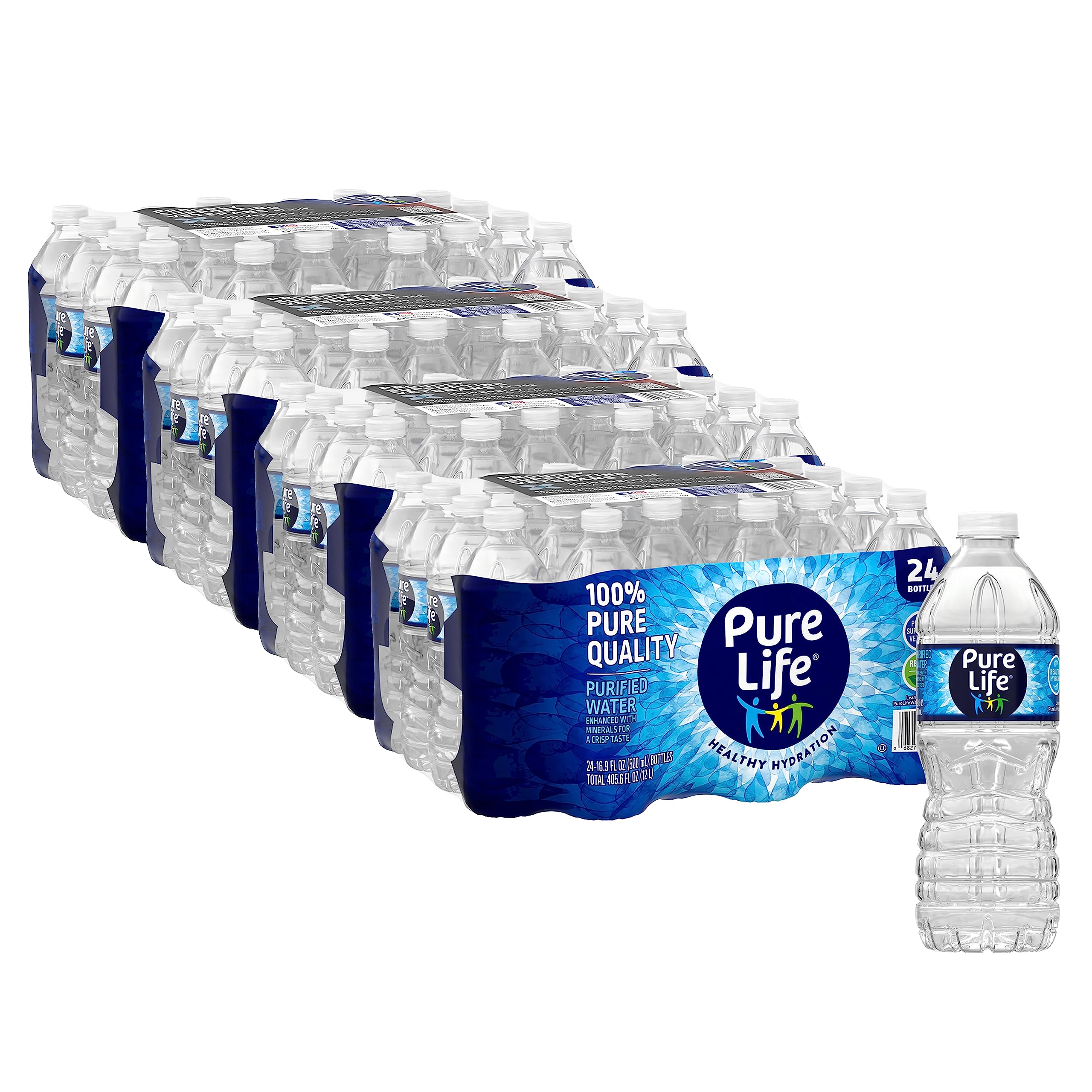 Nestle Pure Life Purified Water, 16.9 oz. Bottles, 4 Cases (24
