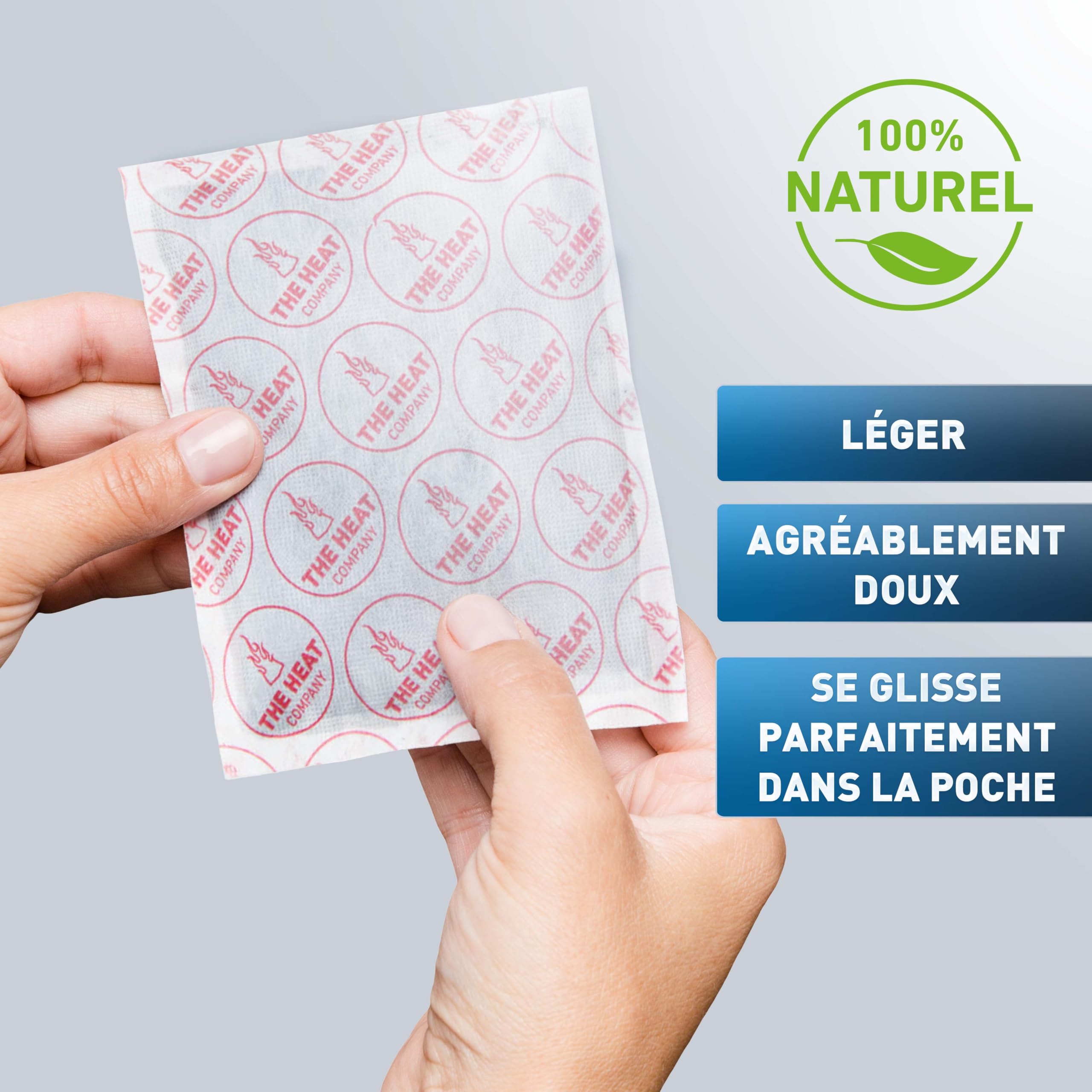 THE HEAT COMPANY Chauffe-Mains XL – 10, 20 ou 40 pièces – Extra Chaud – Coussin Chauffant XL – 24 Heures au Chaud – Chaleur instantanée – Activé par l'air – Purement Naturel