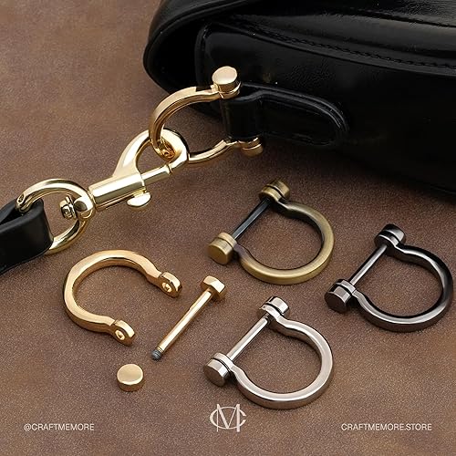 Miniatura 8 de CRAFTMEMORE Anillos en D con rosca en forma de U para manualidades, accesorios para correa de 34 pulgadas, 4 piezas (plateado)