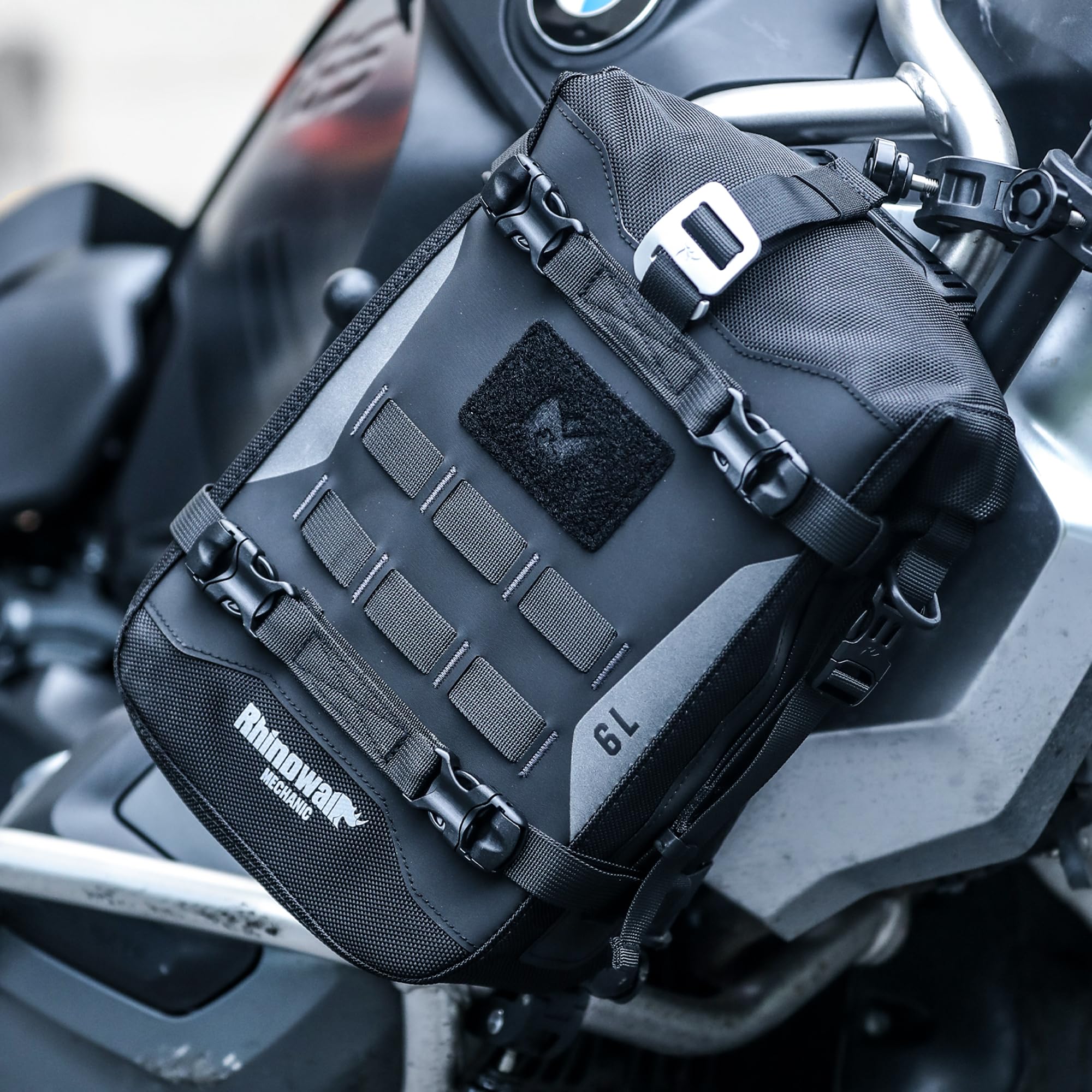 Rhinowalk Motorrad Sturzbügel Tasche – wasserdichte & Erweiterbare Satteltasche mit Schultergurt – Einzeltasche (1 Stück)