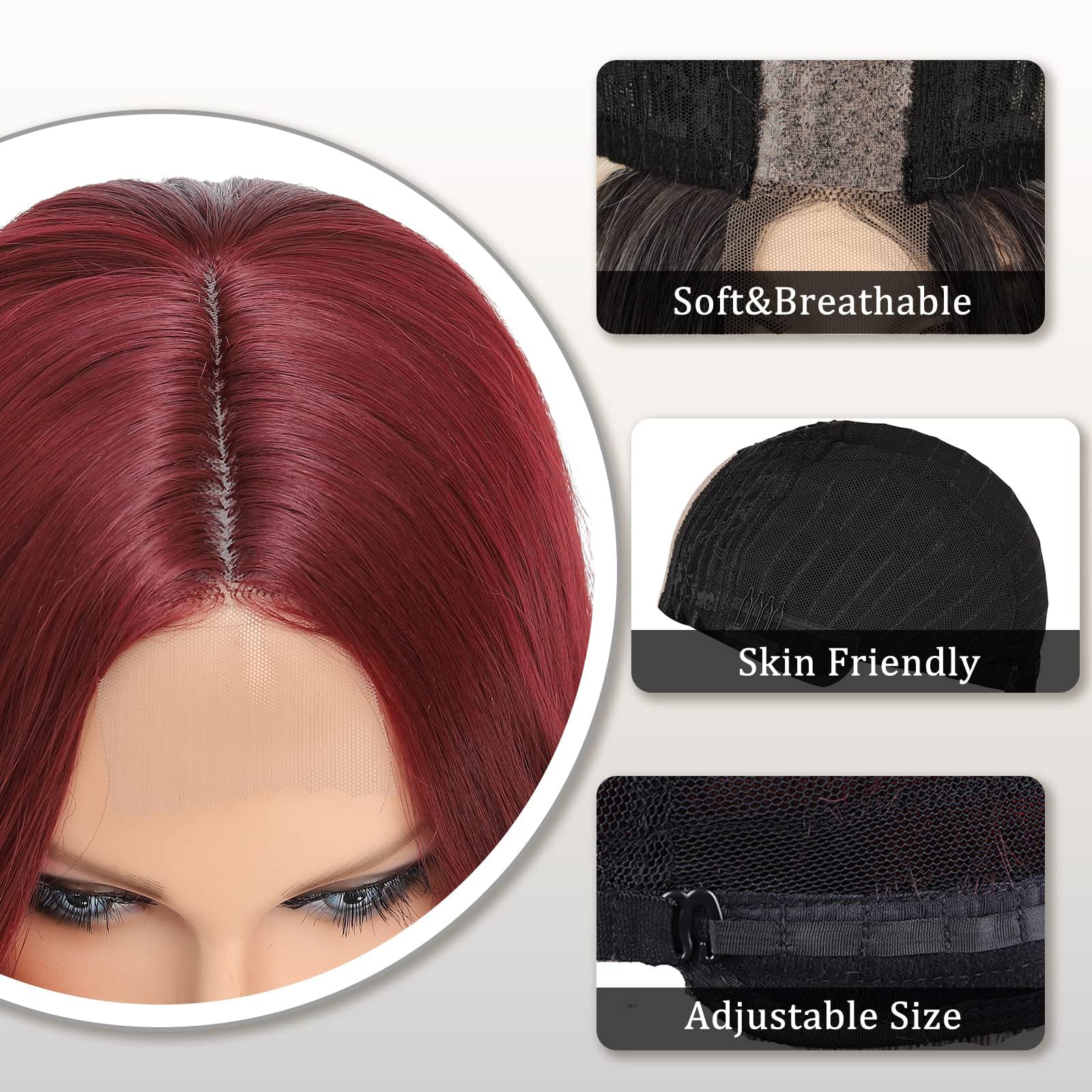 AOWVUTS Long Wave Wigs for Women Natuaral Synthetic Hair Heat Resistant Wig Ladies Fancy Dress Wig Charming Long Curly Hair Wigs Middle Part with No Bangs for Daily Party Cosplay Use - Image 4