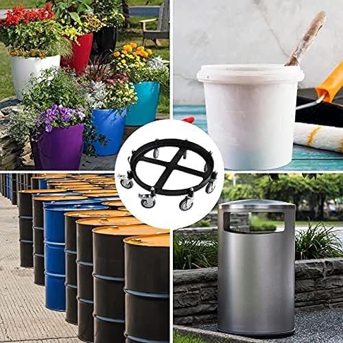 Miniatura 6 de Carros de tambor de alta resistencia, 8 ruedas giratorias con marco de acero de 55 galones, carros de tambor de grasa con capacidad de 2000 libras,