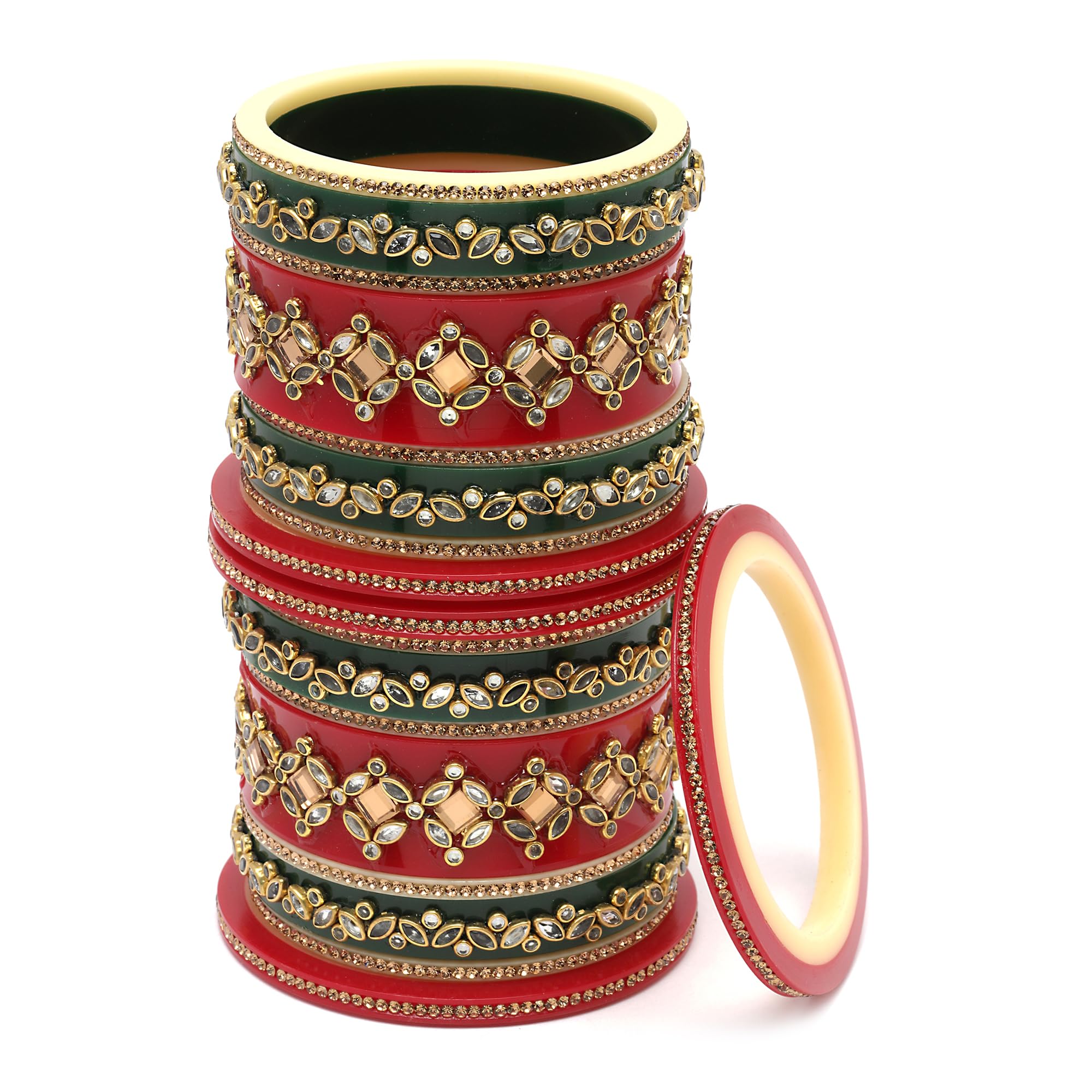 Gold-Plated Champagne Pearl Bangles Set