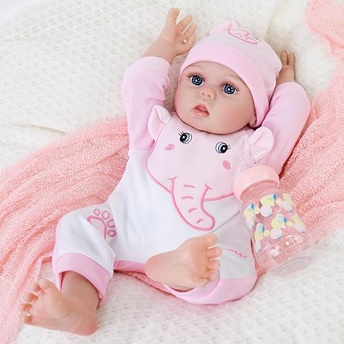 Miniatura 4 de Muñecas de bebé Reborn realistas, de 18 pulgadas, piel suave, cuerpo completo de vinilo de la vida real, como bebé recién nacido real, para niños a