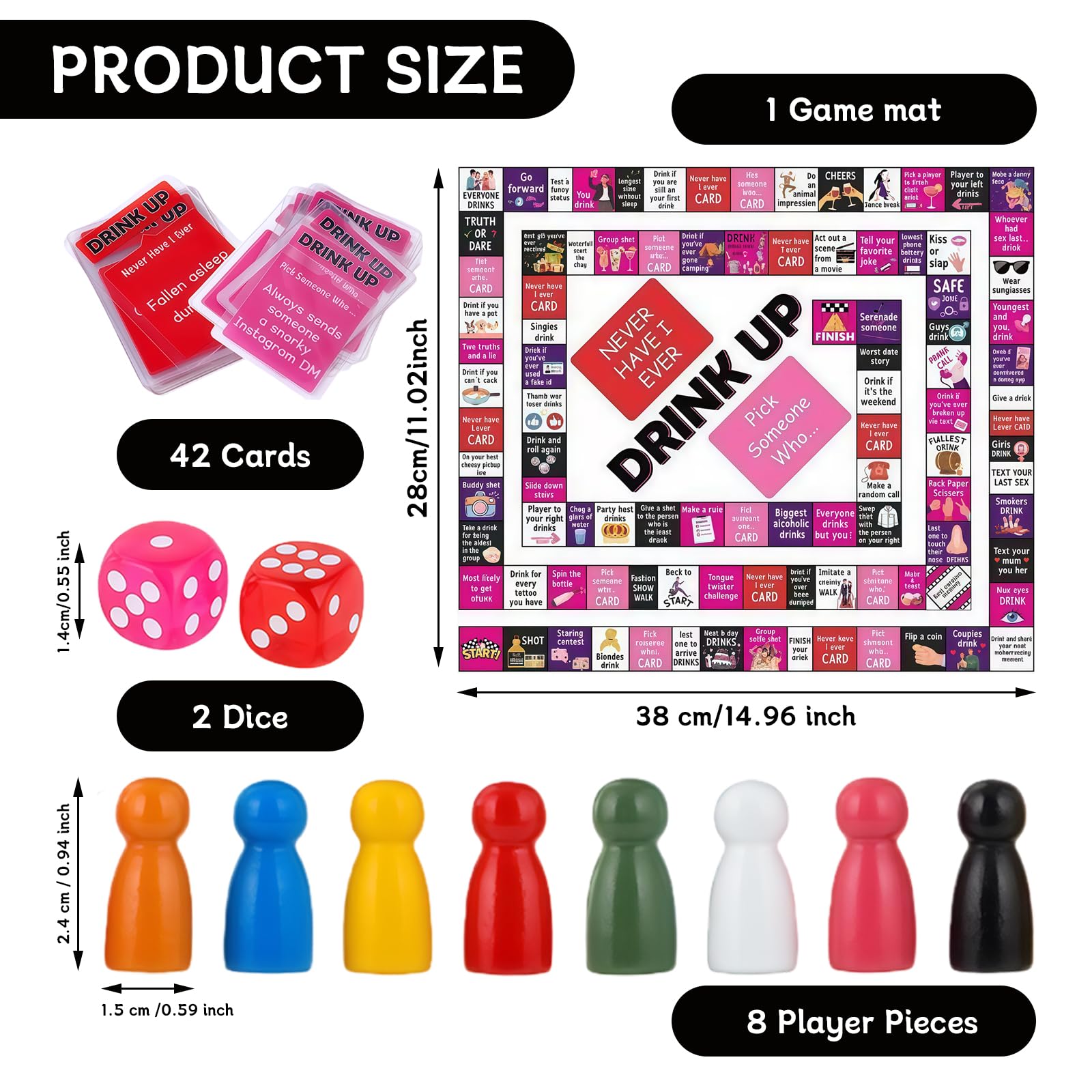 Briocht Drinking Games for Adults Fun Monopoly Board Game with Drinking Challenges, Party Game for 2-8 Players - Image 3