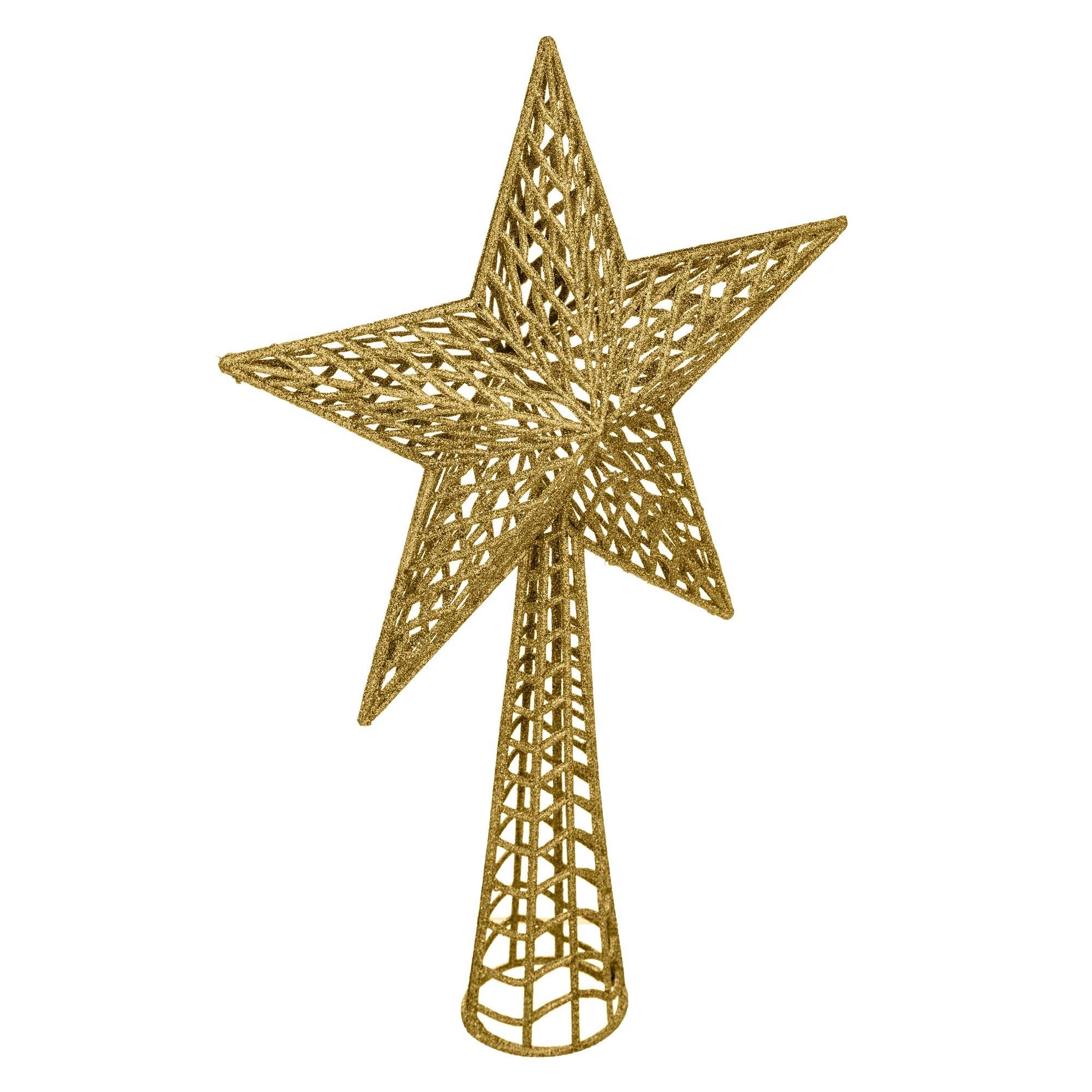 Well Home - Błyszcząca gwiazda choinki H.38cm w kolorze złotym