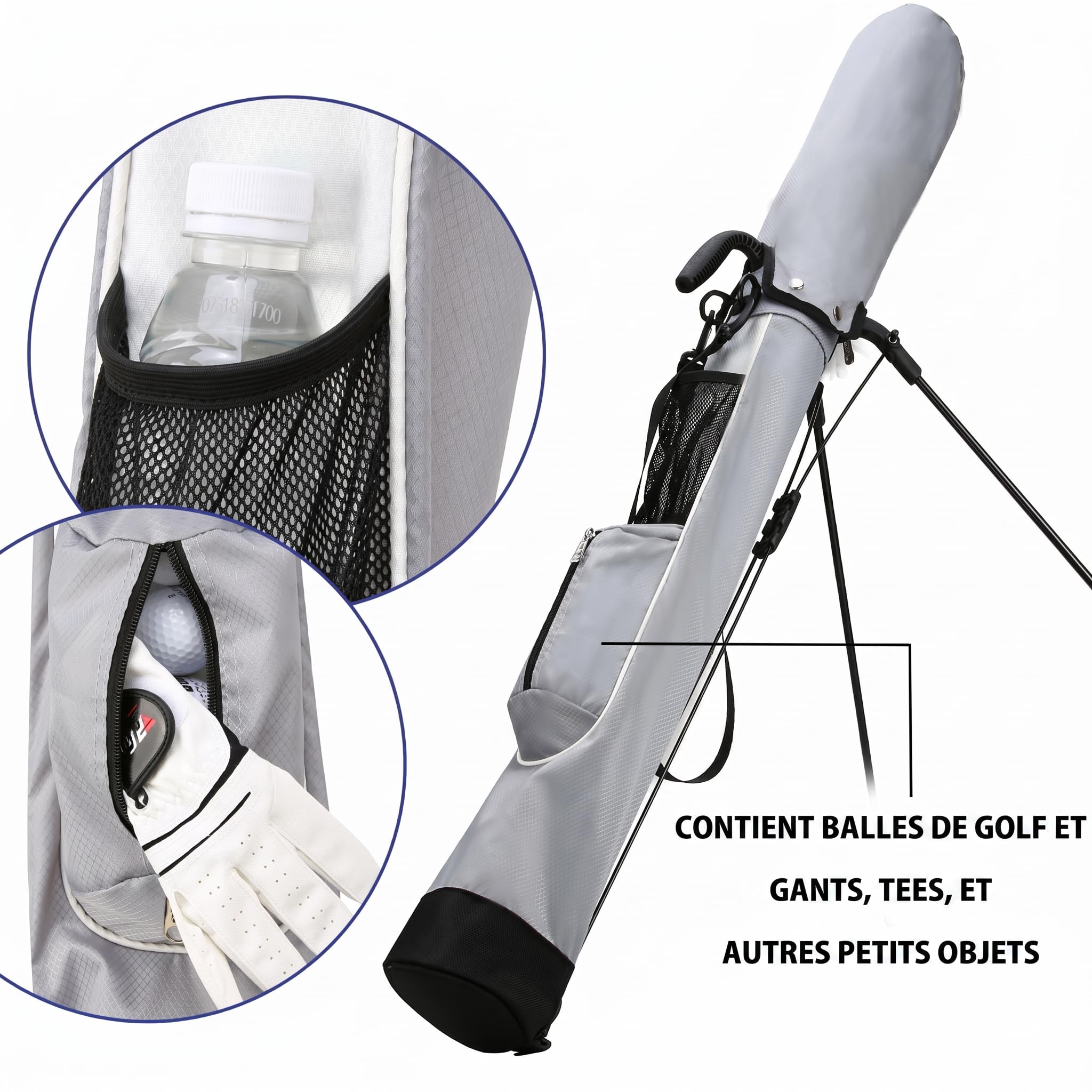 PGM Sacs de golf - Sac de golf léger PGM avec sangle et support - Facile à transporter et durable - Sac de golf pour le terrain de conduite, par 3 et les parcours exécutifs - Sac pour pistolet de golf