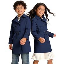 Cromoncent Kids Waterproof Double Breasted Lapel Trench Coat
