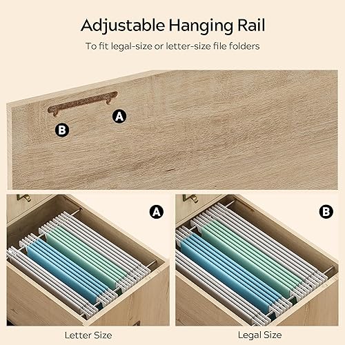 Miniatura 5 de Escritorio ejecutivo de 47 pulgadas con cajones, escritorio moderno de madera para oficina en casa con cajón de archivos, escritorio de computadora