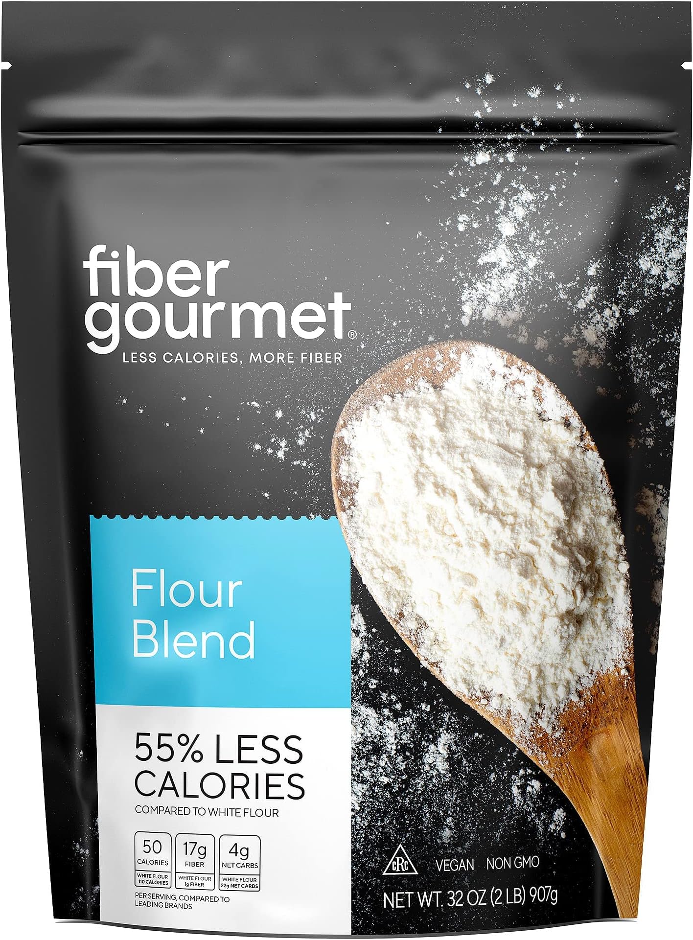 Fiber Gourmet Low Carb Flour Blend, Non GMO, Vegan All Purpose Flour, 81 less net