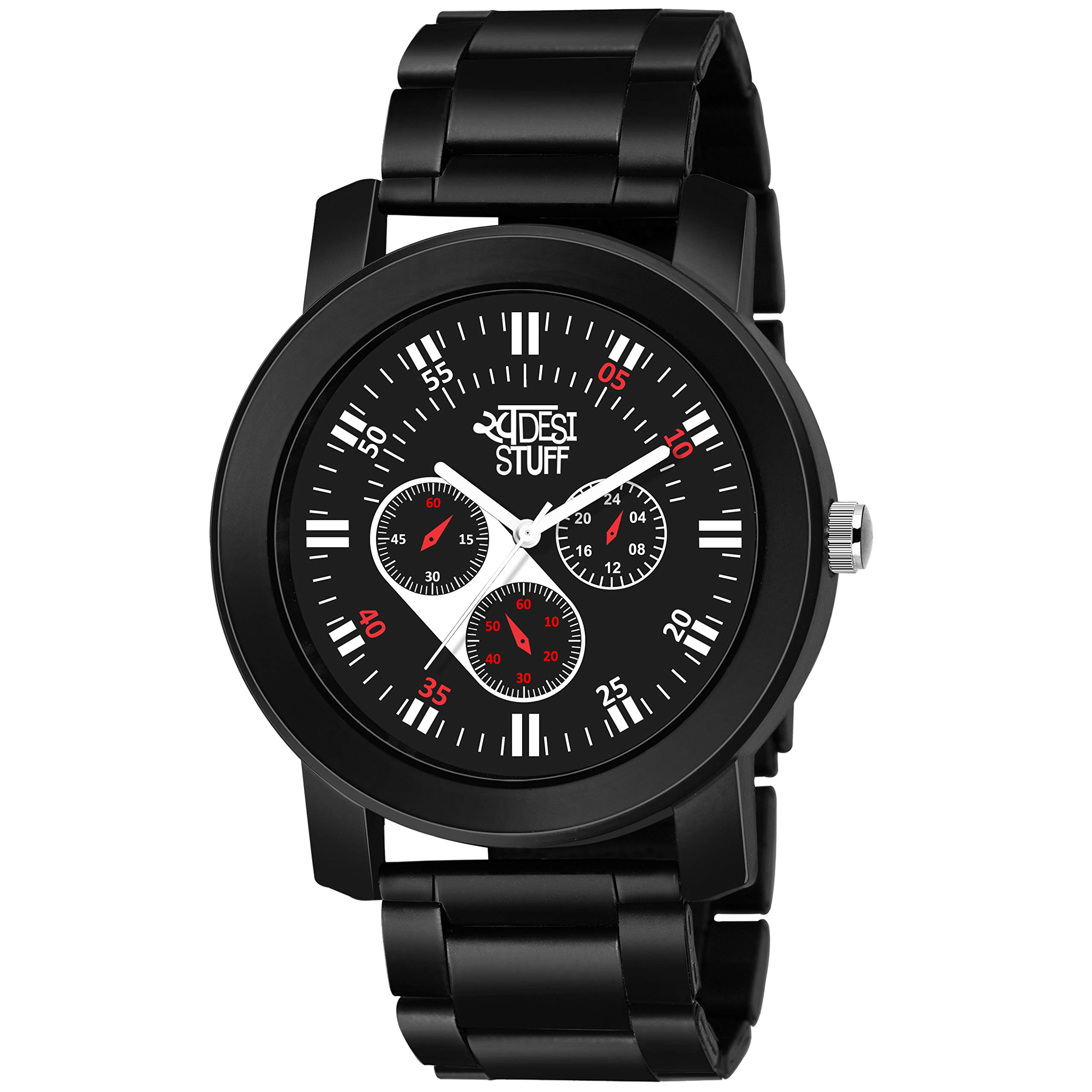 SWADESI STUFF Analogue Black Dial Metal Strap Watch for Men and Boy (B07Q6P112K) Amazon Price History, Amazon Price Tracker