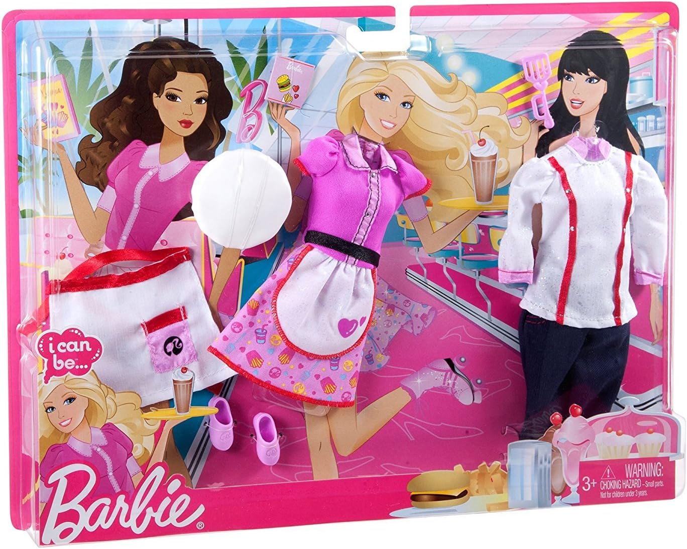 Barbie I Can Be Restaurant Fashion Pack: Chef & Waitress Doll Outfits, Clothes & Accessories