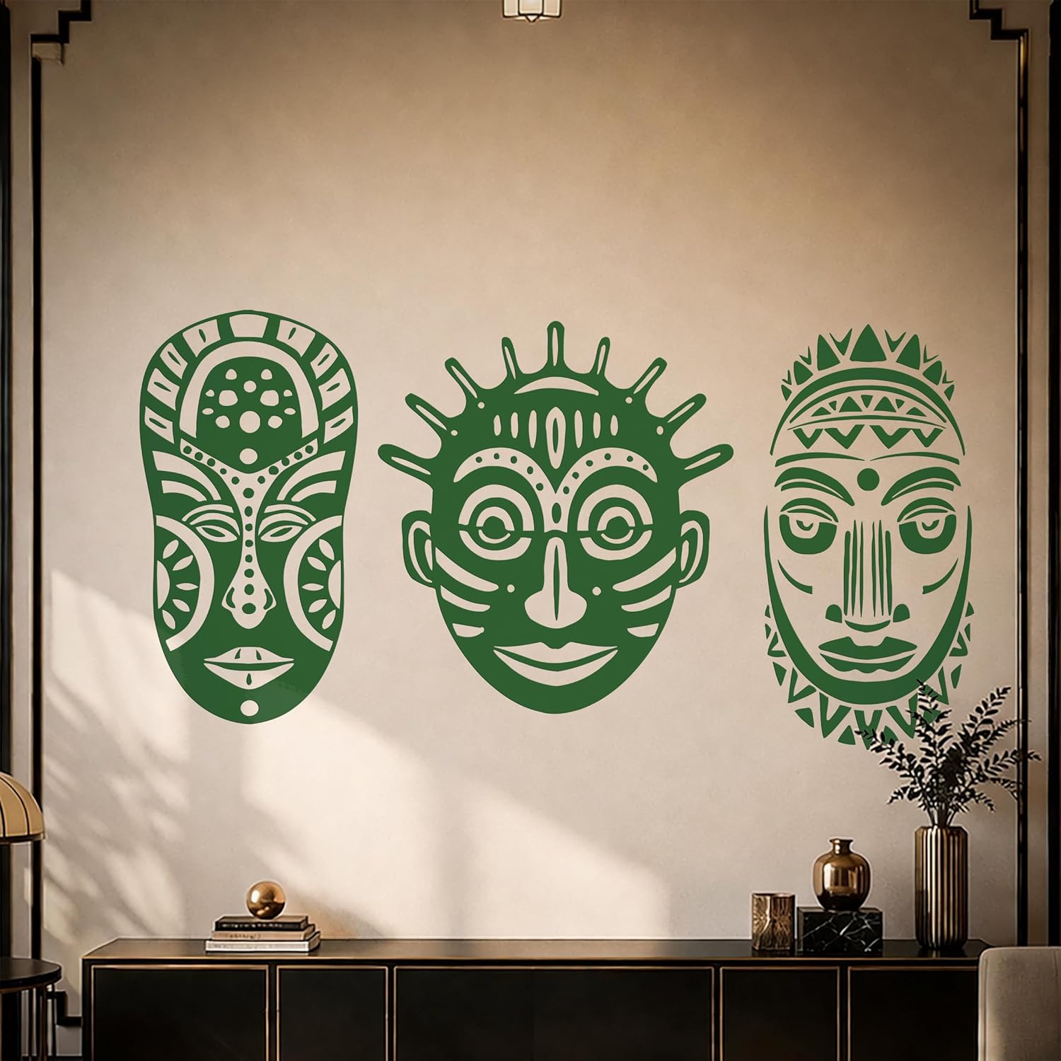 Vinyl Wall Decal African Ancient Ethnic Mask Mayan Home Room Stickers Mural Large Decor (g2627) Black