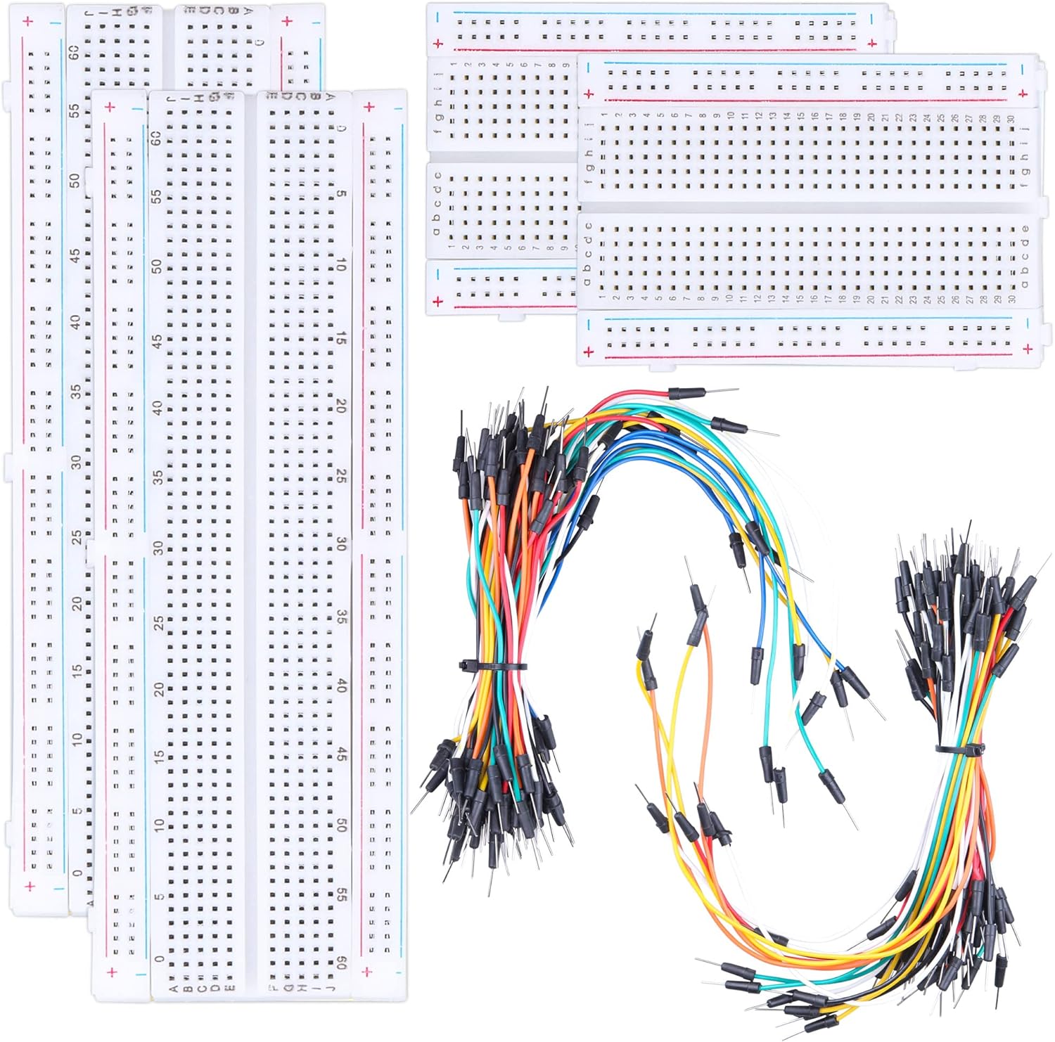 YUEONEWIN 130 Pcs Breadboard Jumper Wires Kit 4pcs 400 & 830 Points