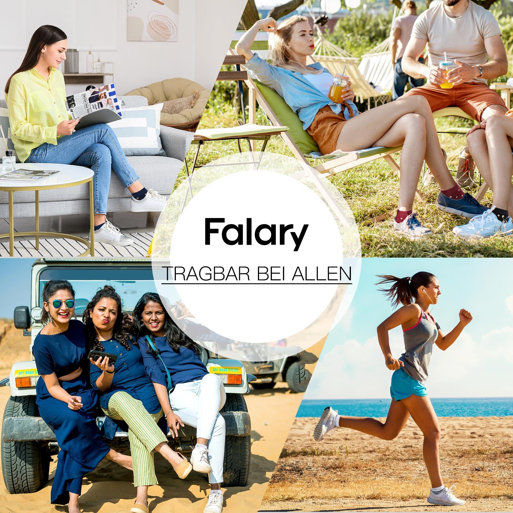 FALARY 10 Paar Sneaker Socken Damen 35-38 39-42 Kurzesocken Sportsocken Sneakersocken Damen Bunte mit Streifen und Punkten
