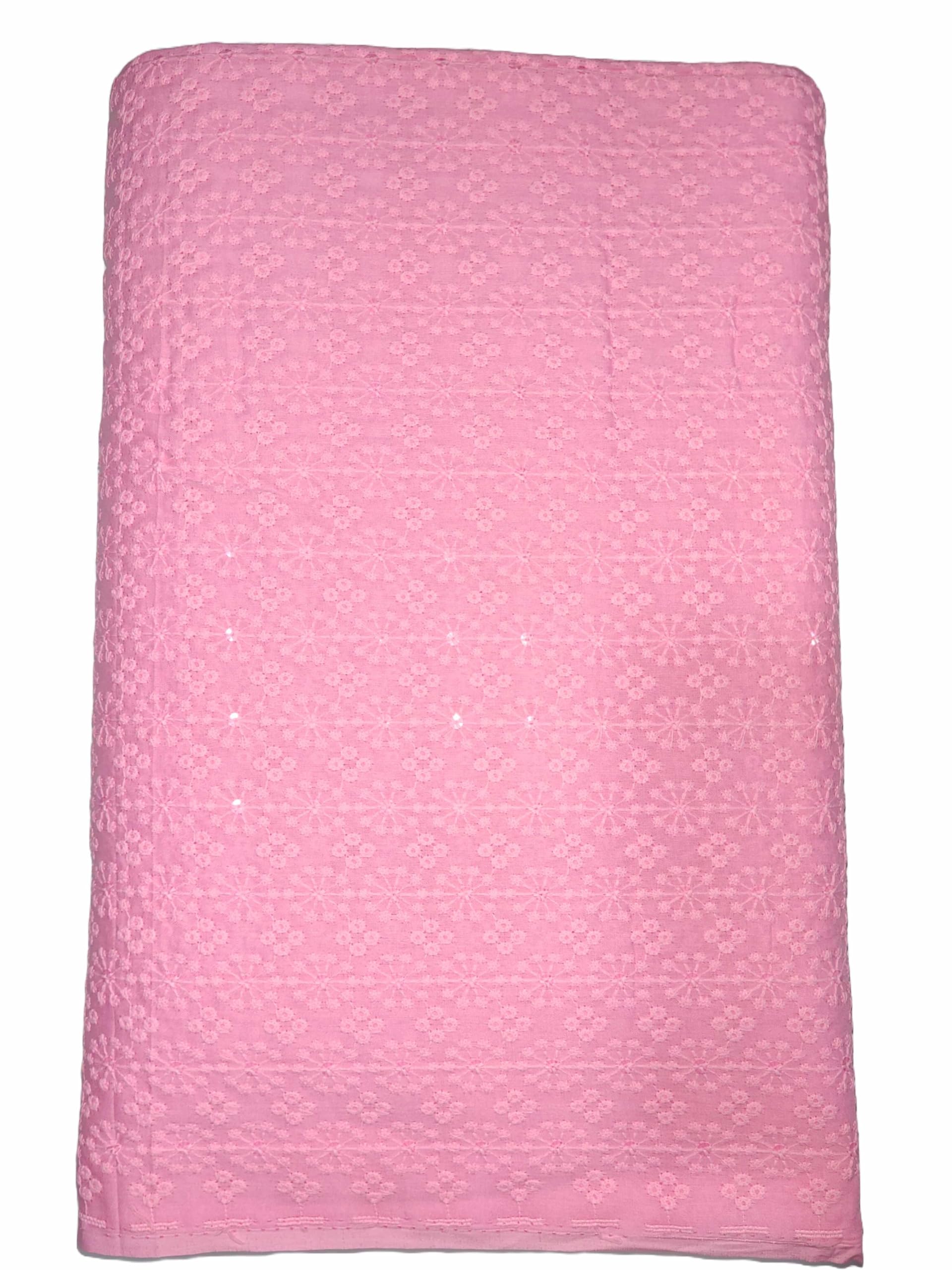 Sara Cotton Embroidery with sequence work blouse piece Baby pink color-image-31