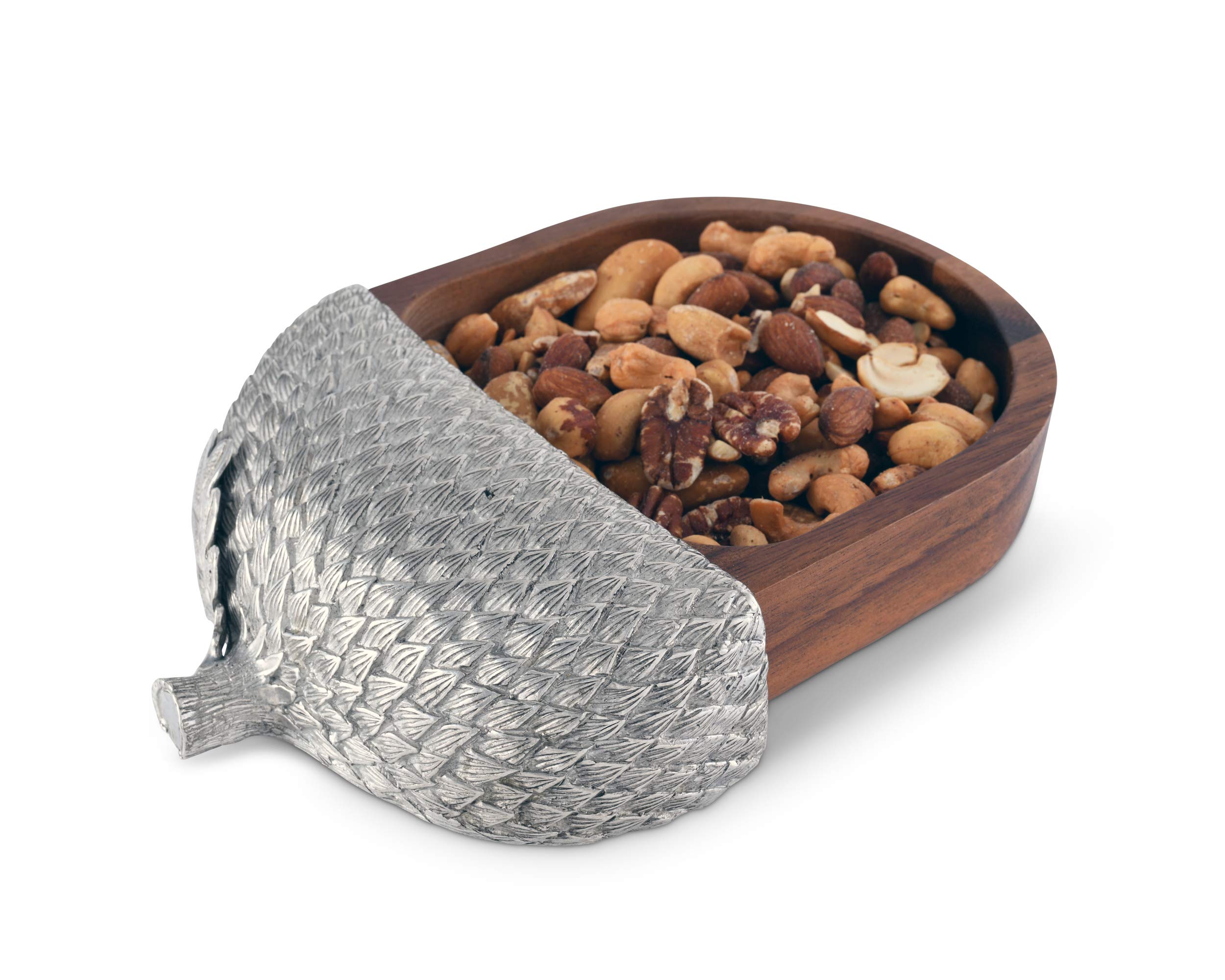 Vagabond House Wood Acorn Nut/Candy/Snack Bowl 9 inch Long