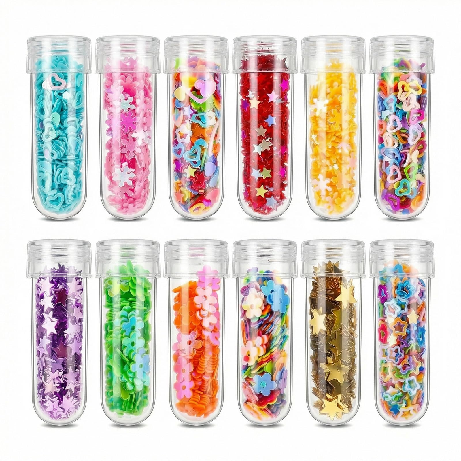 Rnigra 12 PCS Sequins Glitter, Craft Glitter for DIY Slime, Bath Ball, Nail Art, Card Making, Resin, Cellphone Decorations, DIY Art Crafts Making Embellishments