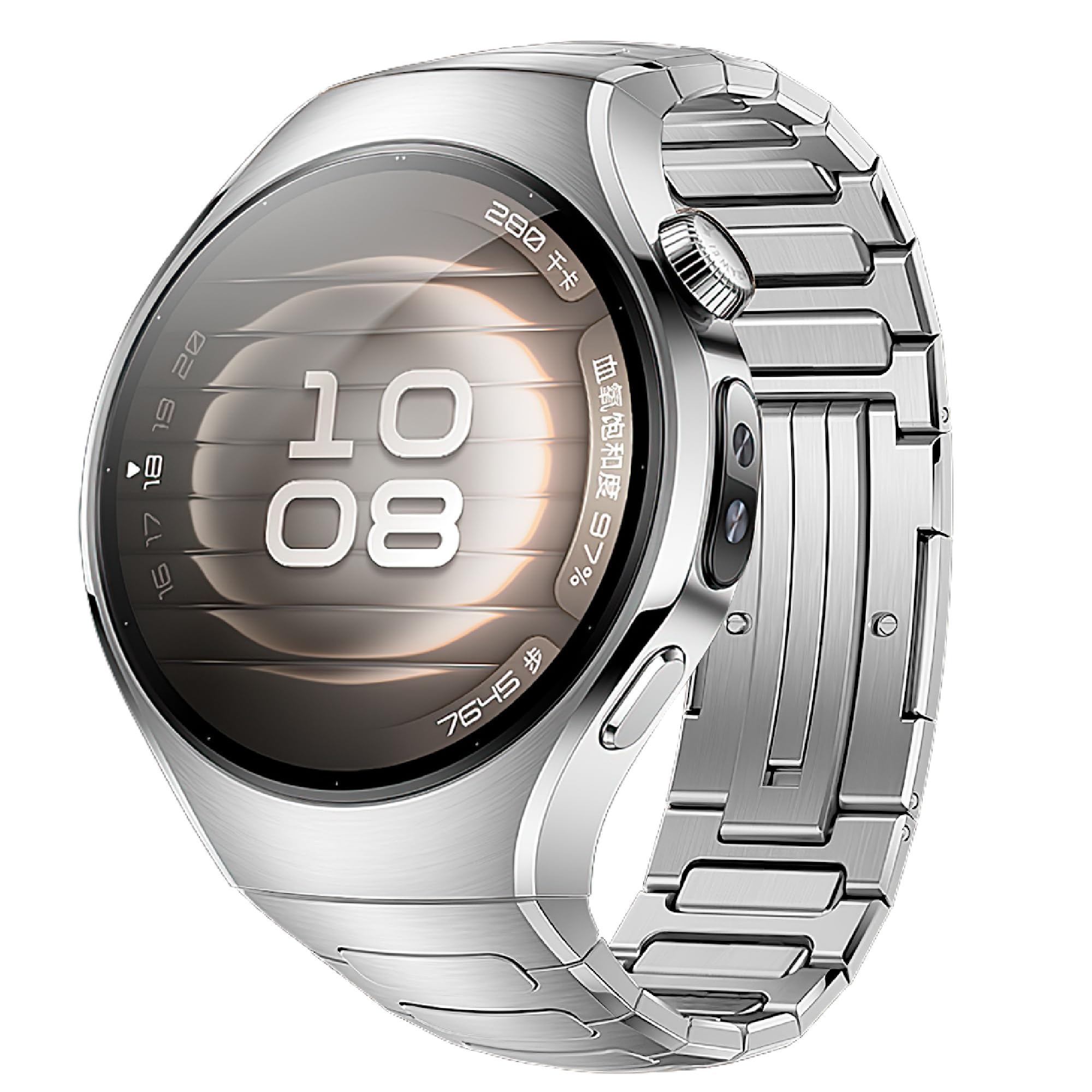 VeveXiao Wytrzymały tytanowy pasek kompatybilny z zegarkiem Huawei Watch 5, 46 mm, męskie, bez przerw, luksusowy metalowy pasek zastępczy ze stopu tytanu do Huawei Watch 5, 42 mm, damski pasek