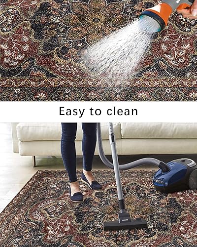 Miniatura 6 de Outdoor Rug Carpet Waterproof 4x6 ft Area Rug, Vintage Flower Pattern Large Floor Mat for Patio Balcony Living Room Backyard Picnic Beach RV Camping