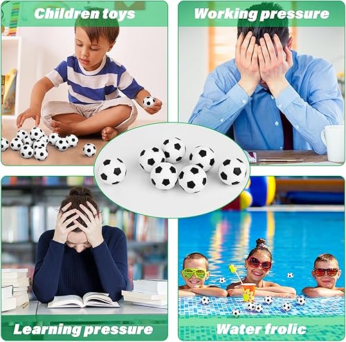 Miniatura 4 de Waenerec Mini pelota de fútbol antiestrés 20 paquetes de recuerdos de fiesta de fútbol, juguete de ansiedad para apretar, pelota deportiva para