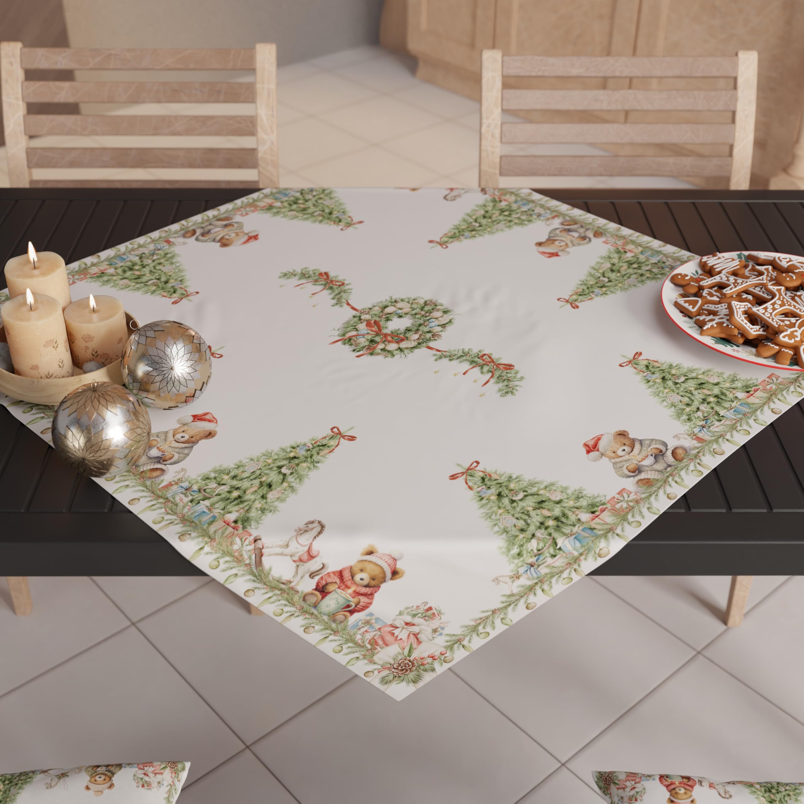 PETTI Artigiani Italiani - Camino de Mesa Navideño 140x40 cm, Camino de Mesa Navidad para Cocina, Decoración Navideña para Mesa, Camino de Mesa Elegante Tartan, 100% — view 60