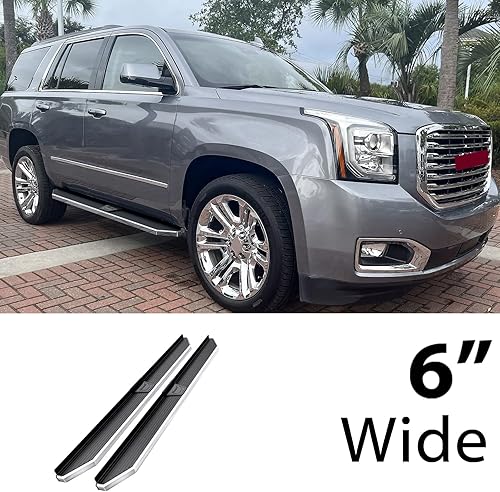 Vista 22 de HD Ridez Estribo de estilo plano de 6 pulgadas, color negro, compatible con Chevy Tahoe 2007-2020 y GMC Yukon 2005-2020 de 4 puertas