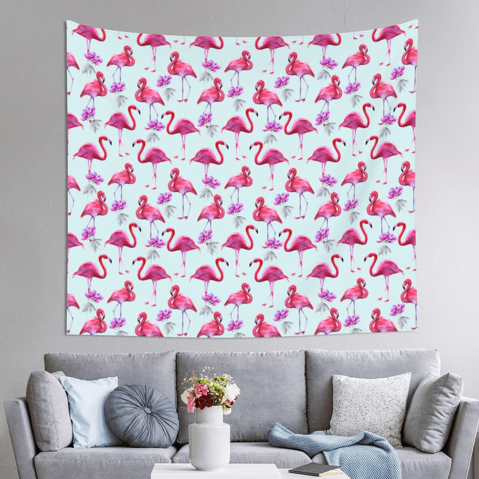 WKSGDSG Decoration Tapestry Wall Hanging For Bedroom, Flamingos, 152x130cm Dorm Decor, Lightweight Easy Hang Wall Art For Living Room, Aesthetic Tapestries For Outdoor, Ceiling, Doorway, Camping