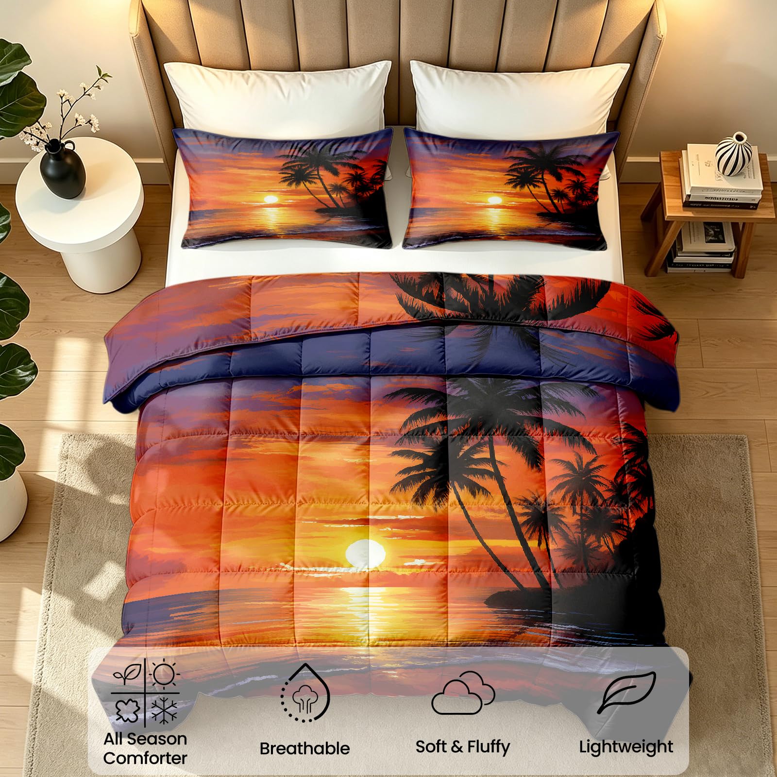 Generisch Waschbare Bettdecke Ohne Bezug 155x220 cm Strand Meer