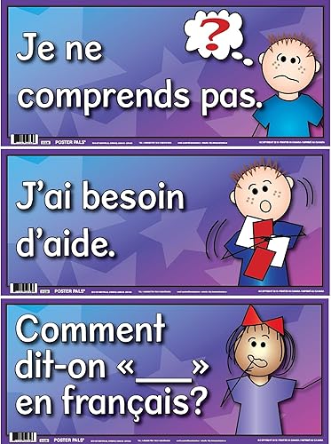 Miniatura 3 de Poster Pals Carteles de frases de ancla de enseñanza y enseñanza de idiomas franceses, gráficos coloridos, decoración e instrucciones para el aula,