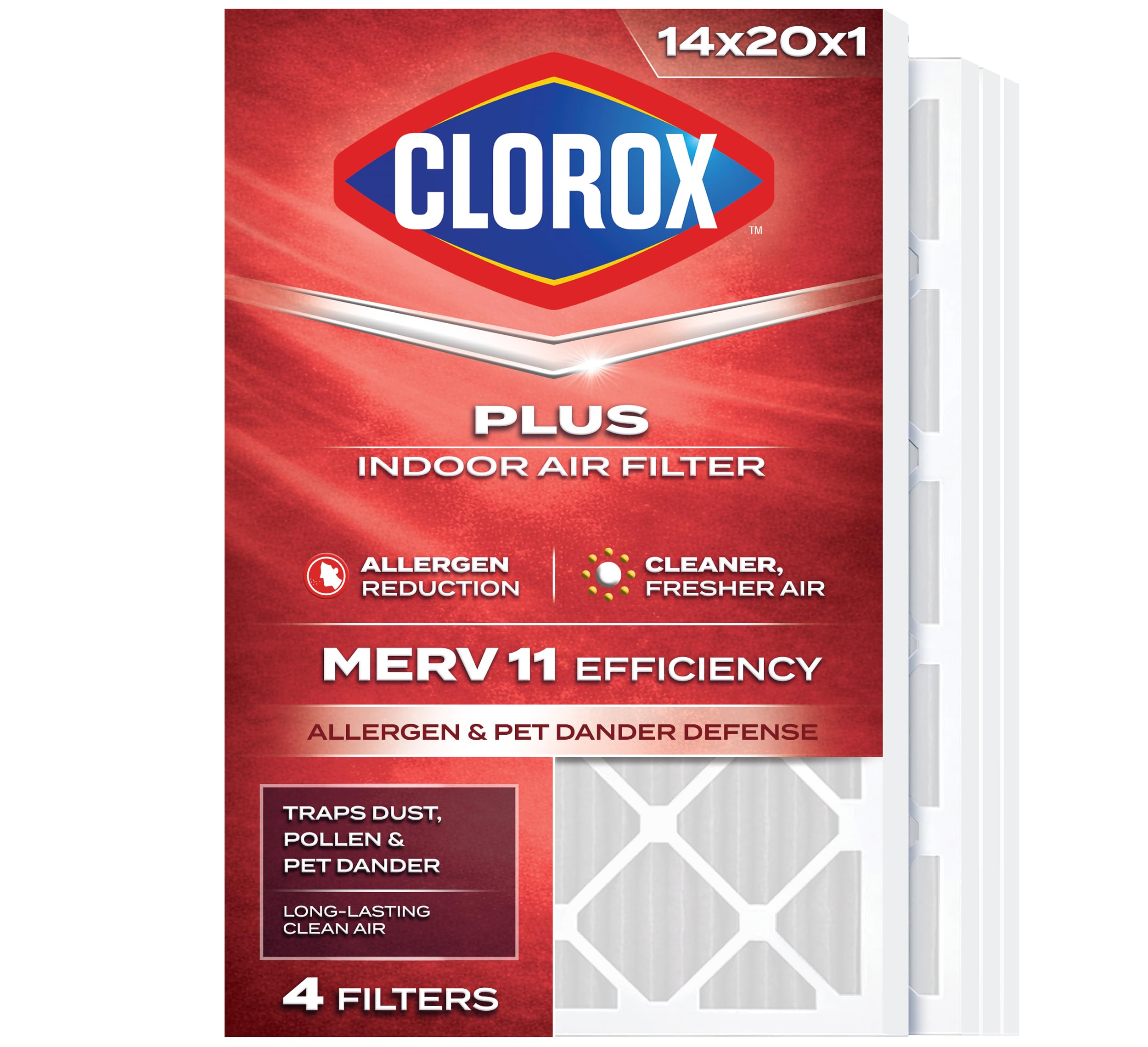 Filtre à air MERV 11 Clorox 14x20x1 haute efficacité contre la poussière domestique