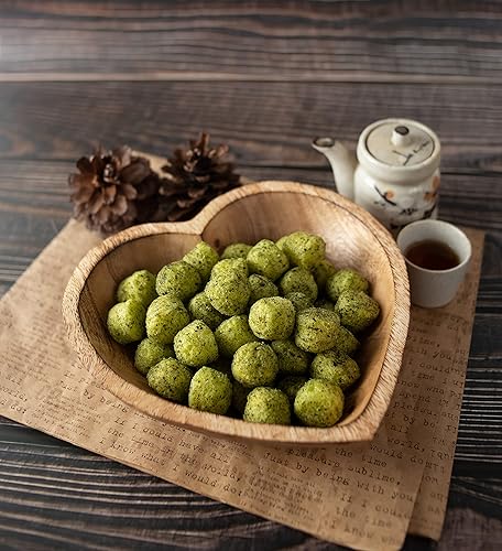 Miniatura 9 de WitnyStore Cuenco en forma de corazón de 8 pulgadas, cuenco funcional y coleccionable, cuenco de madera hecho a mano para servir dulces, frutos