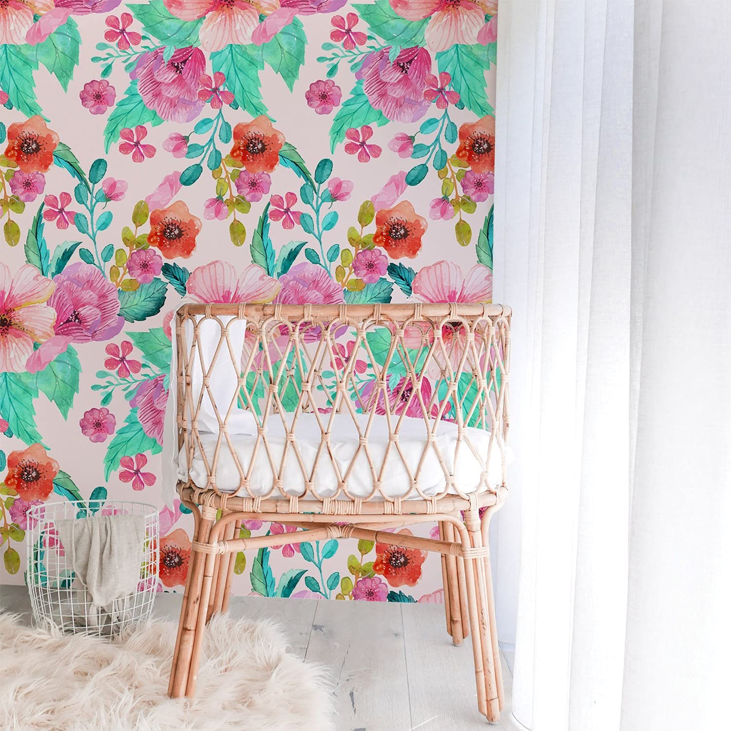 Stickers Muraux Floral 152x104 : Rénovation Facile Sans Colle pour Meuble