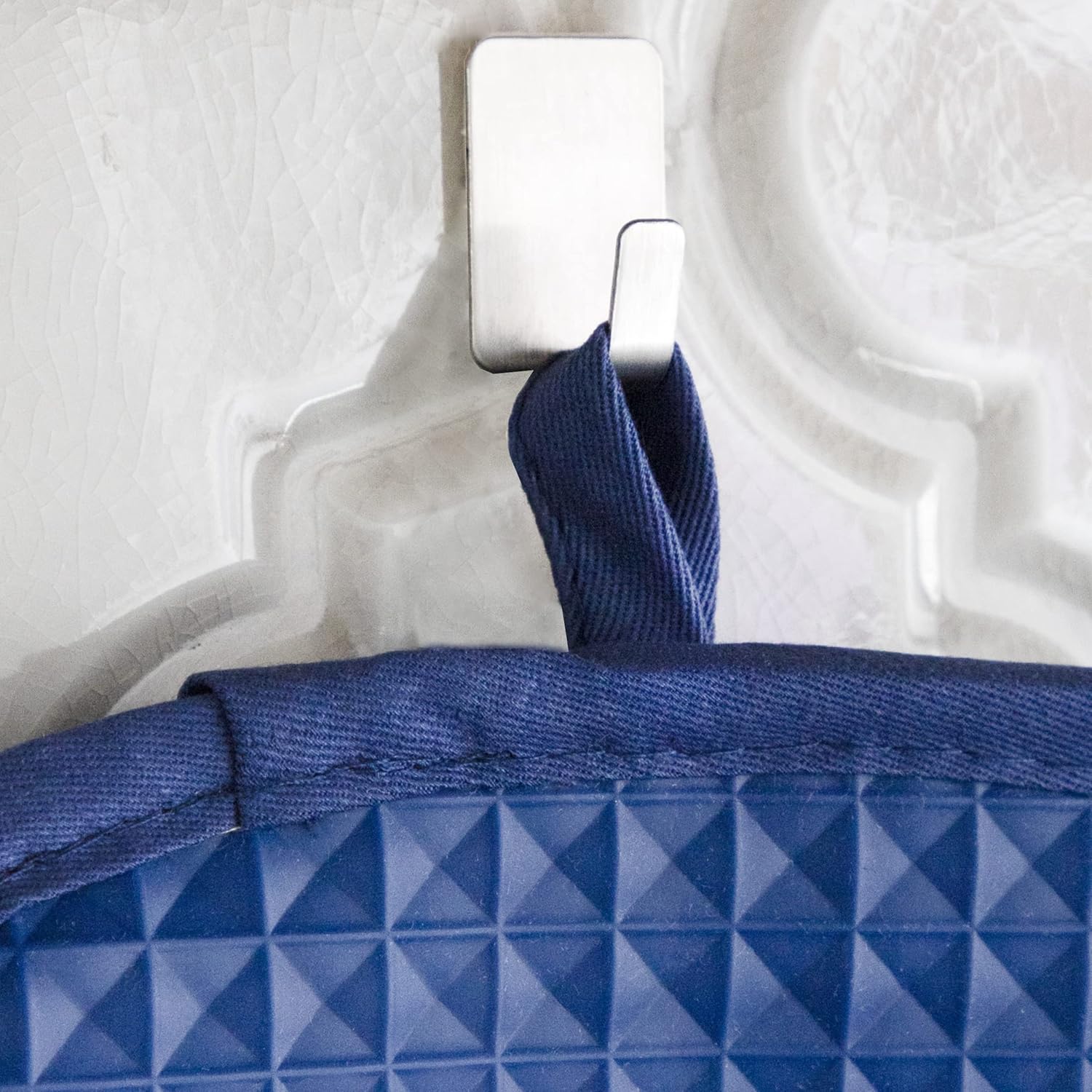 T-fal Waffle Oven Mitt & Pot Holder Set - Heat-Resistant Silicone Grip - 4-Pack, Blue