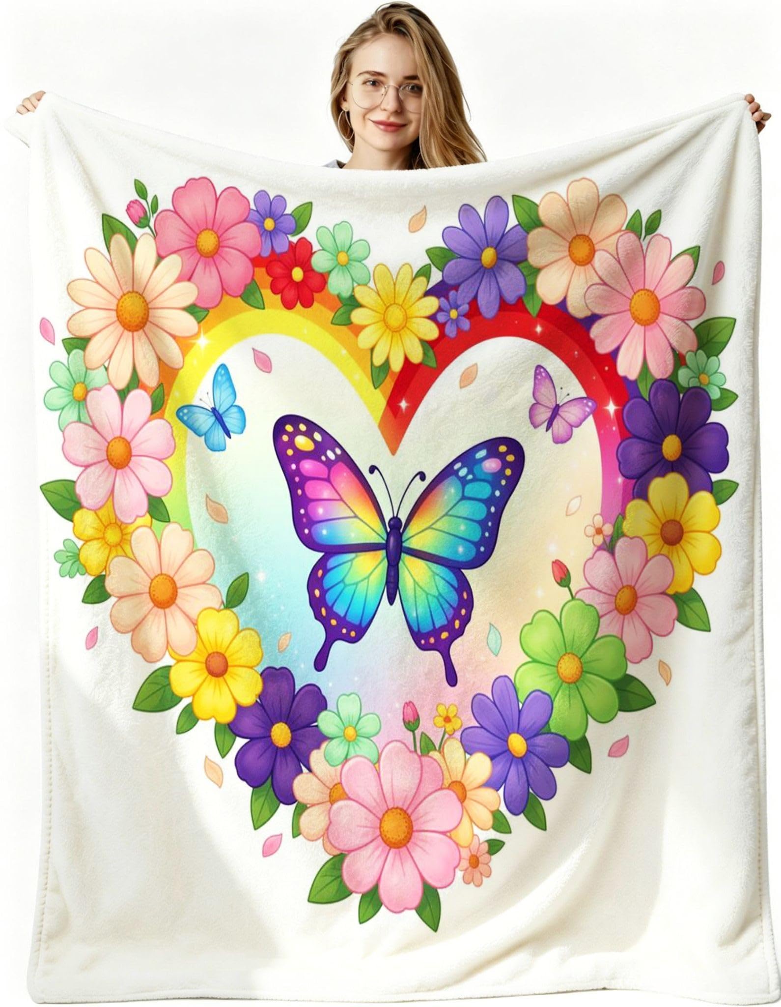 Manta Entretiempo Grande, Flores de Colores, 220x240 cm, AQ7439
