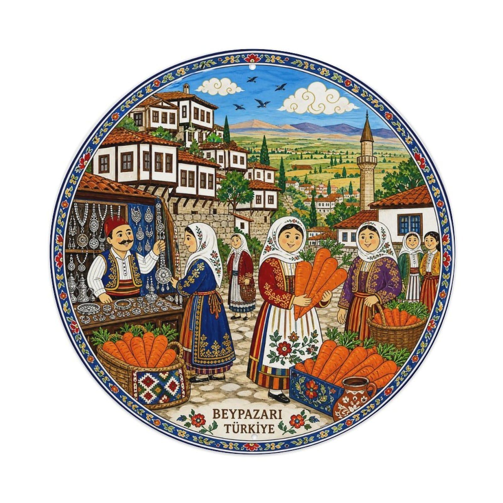 Beypazari Ankara Turkey Market Town Heritage Folk Style Metal Tin Sign
