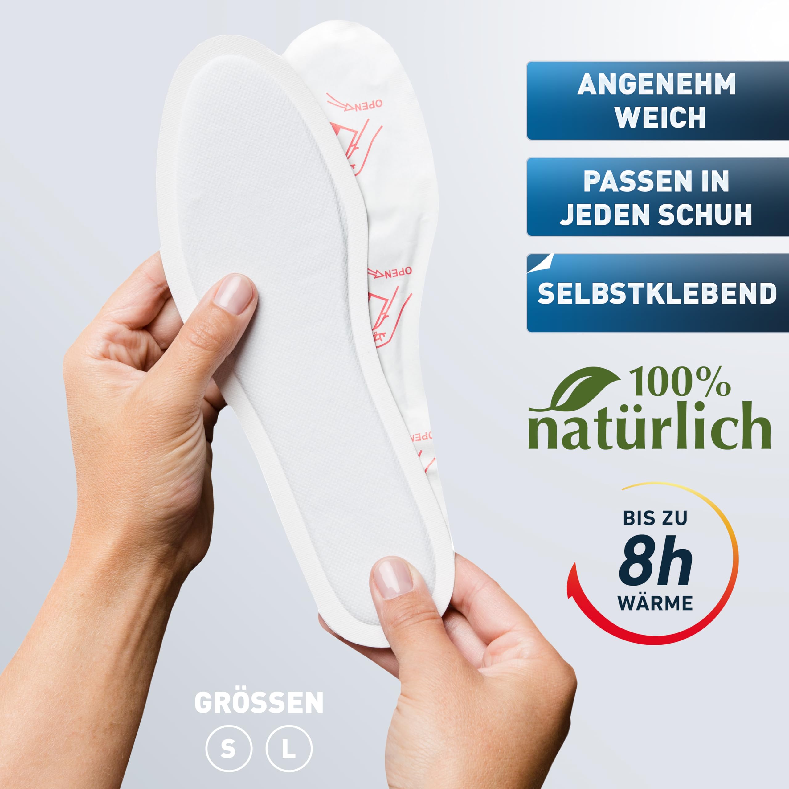 THE HEAT COMPANY Sohlenwärmer klebend - 5 oder 30 Paar - EXTRA WARM - Wärmesohlen - Fußwärmer - 8 Stunden warme Füße - sofort einsatzbereit - luftaktiviert - rein natürlich - Large, Small