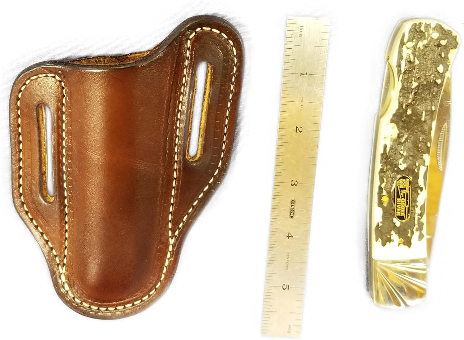 Brown Folding Hunter Leather Knife Sheath