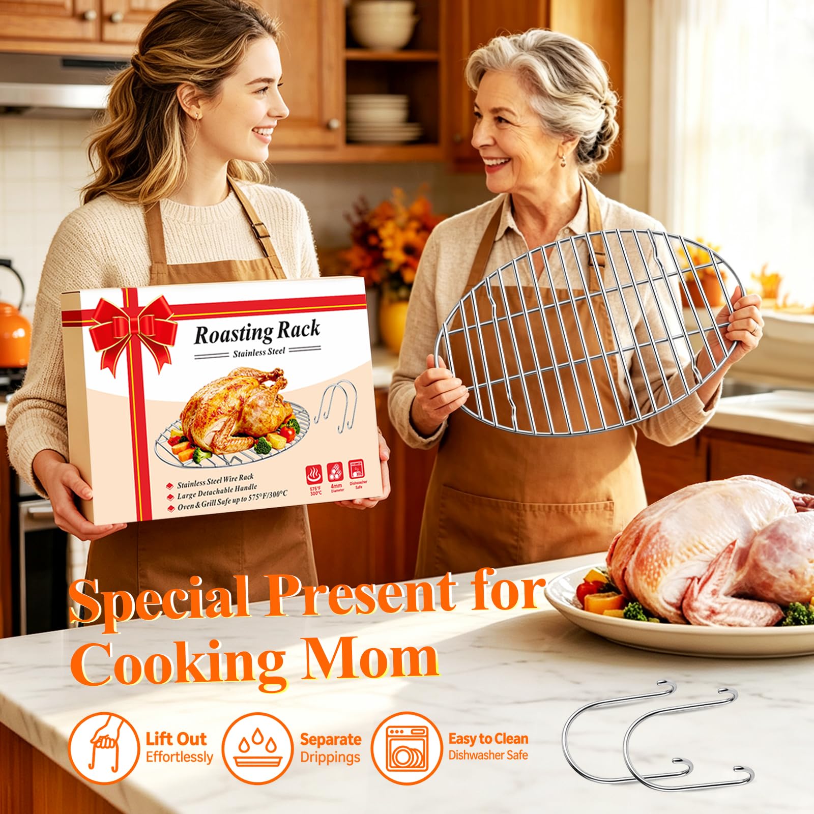 Stainless Steel Roasting Rack - Perfect for Thanksgiving! -2 Stainless Steel Roasting Rack - Perfect for Thanksgiving! -2