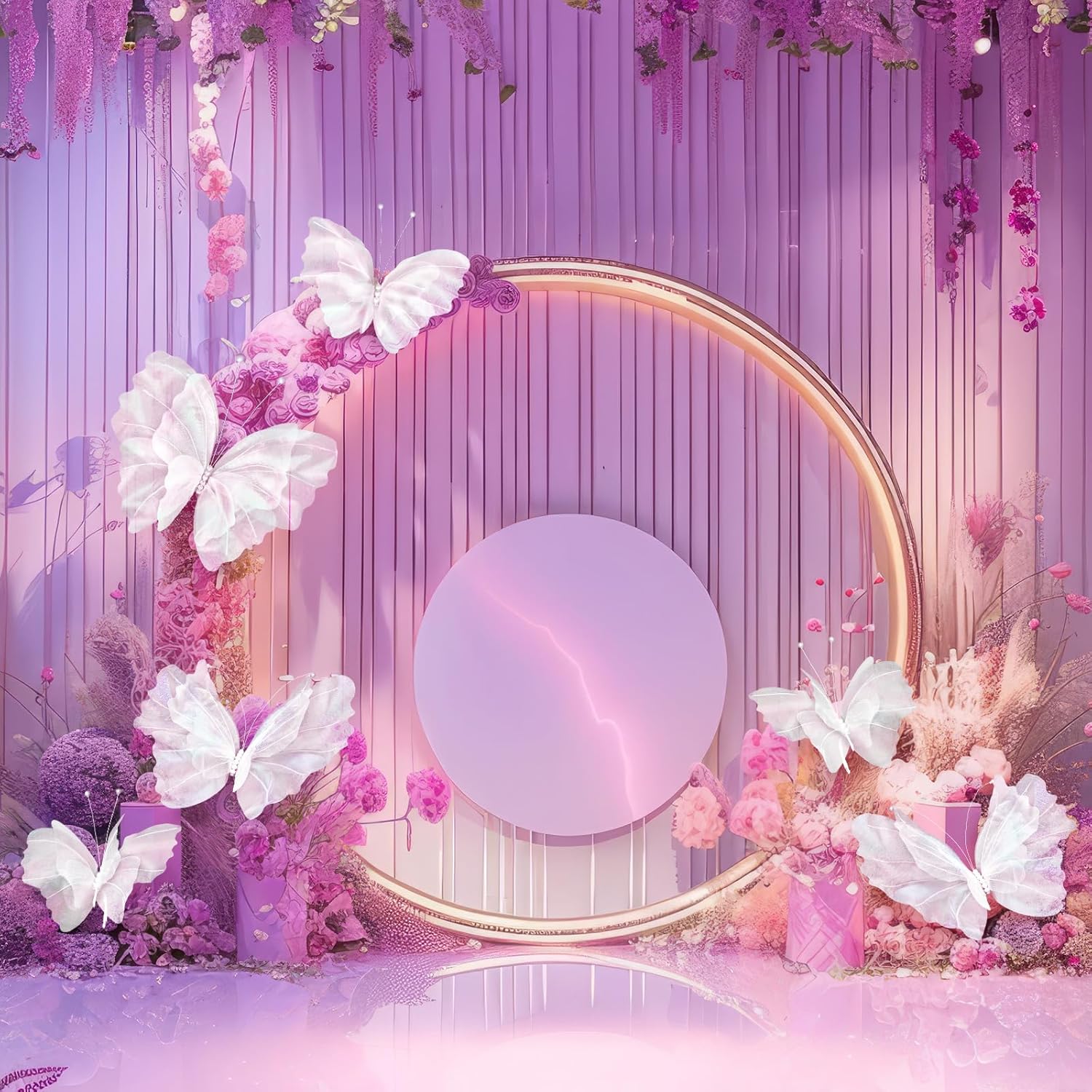 Geelin 6 Pcs Large White Butterfly Decorations Mariposas Grandes para Decoracion Big Butterfly Party Decor 20 Inch 12 Inch 3D Silk Butterflies for Baby Shower Women Birthday Party Wedding Decor - Image 3