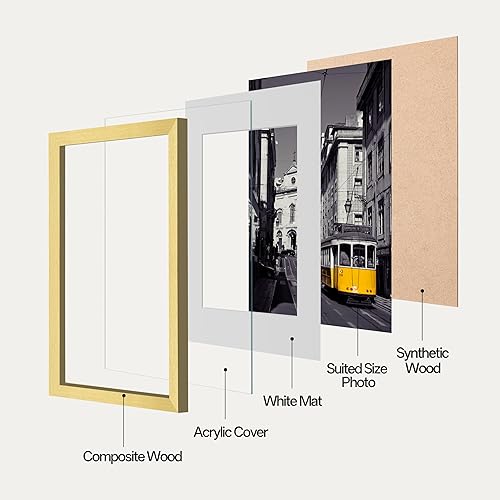 Vista 262 de eletecpro Juego de 10 marcos de fotos de 8.5 x 11 pulgadas, collage de fotos, decoración de pared, fotos de 5 x 7 con paspartú o de 8.5 x 11 Negro