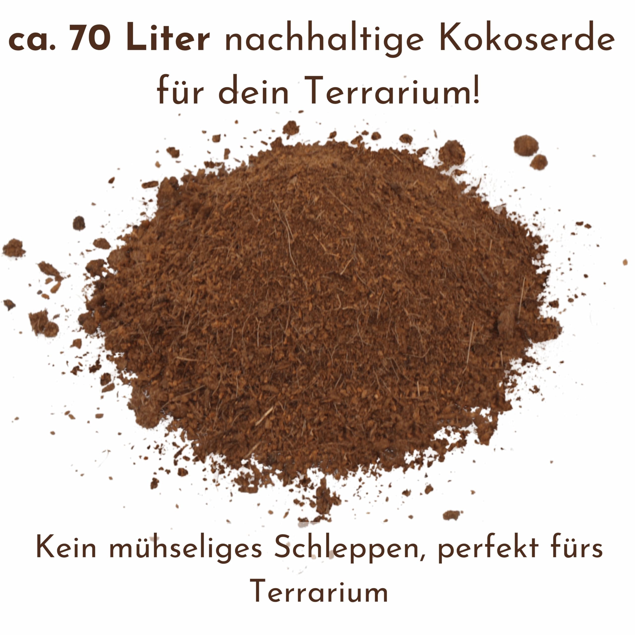 ProFlora® Kokoserde Terrarium Bodengrund gepresst 70l - Biologisch abbaubare, torffreie Erde aus Kokosfasern (1 Stück)