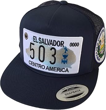 Mexico El Salvador placa y el Logo al lado 2 Logos hat Navy mesh