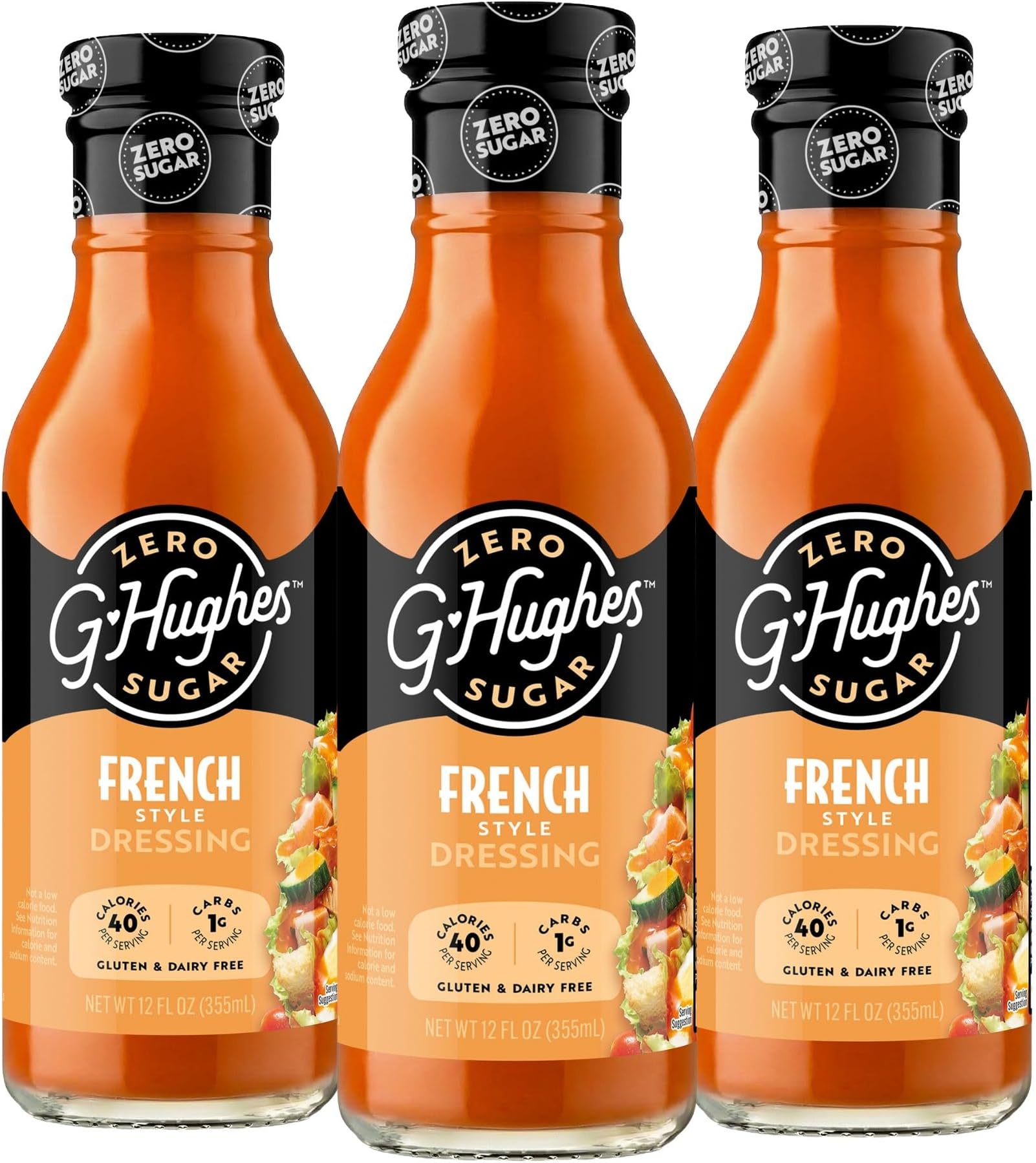 Sugar Free French Style Dressing For Salad - 12 Oz (3-Pack) | Sugar Free French Dressing, Low Carb Salad Dressing, Gluten Free