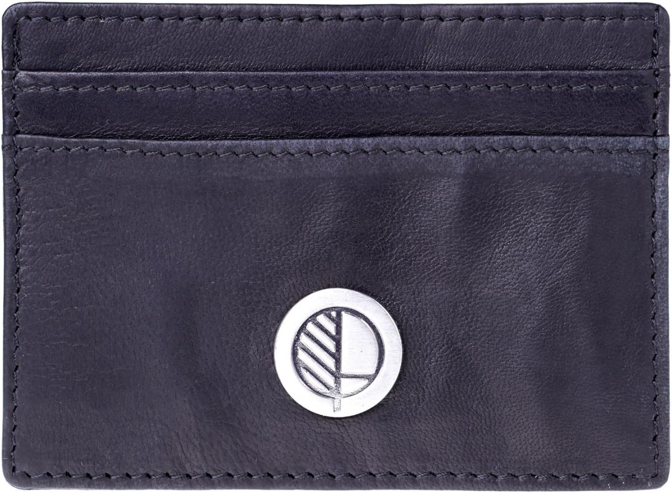 Drew Lennox Slim Credit Card Holder | Premium British Leather | 4 Card Slots | Central Pocket | Ultra Soft Verglas Black