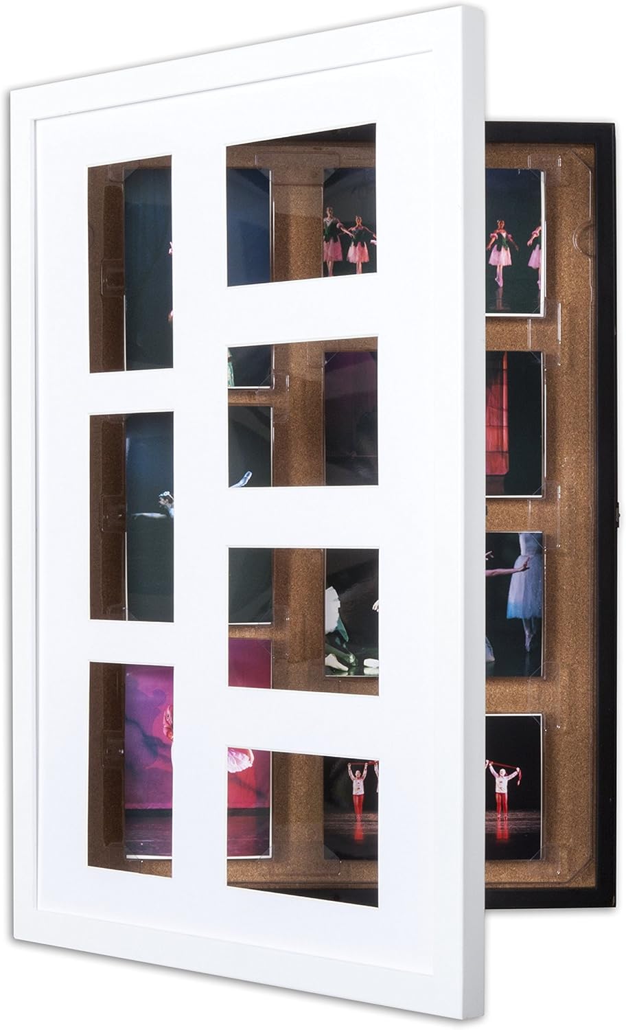 Dynamic Frames Pinster Pix: 7-4x6 Photo Display & Store, OR Corkboard Shadow Box (Black)