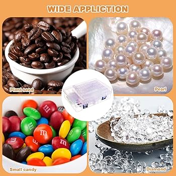 Longzhuo Diamond Art Storage, 64 Bead Storage Box, Seed Box With 112pcs Label Stickers And Tweezers, Diamond Painting Accessories For Beads And Small Items